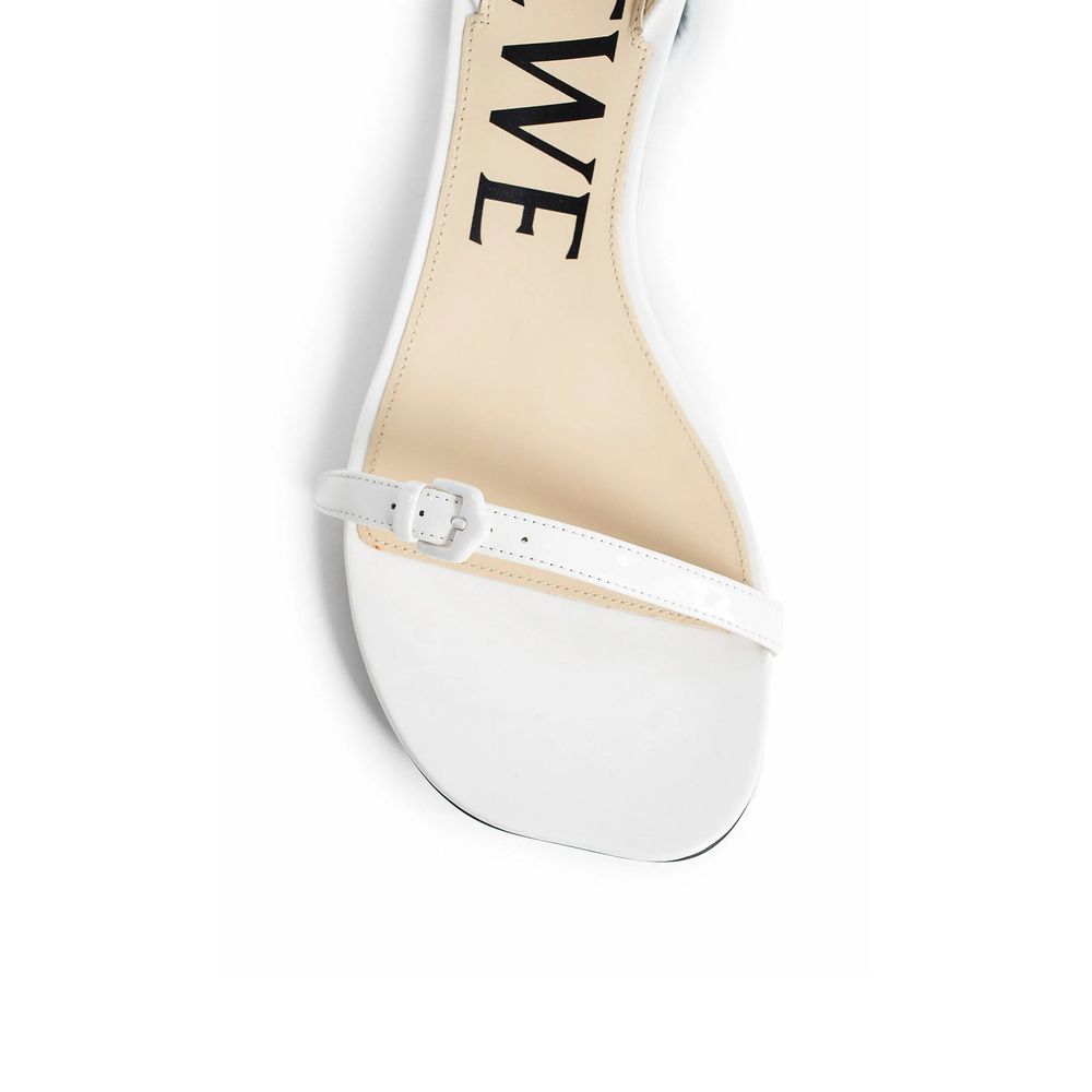 Loewe White Lamb Leather Stiletto Heel Sandals