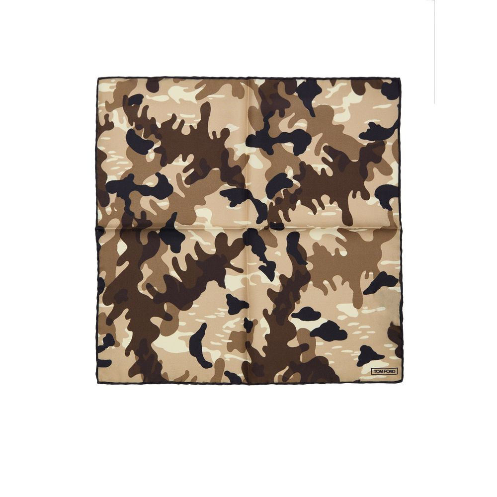 Pochette de costume en soie beige Tom Ford