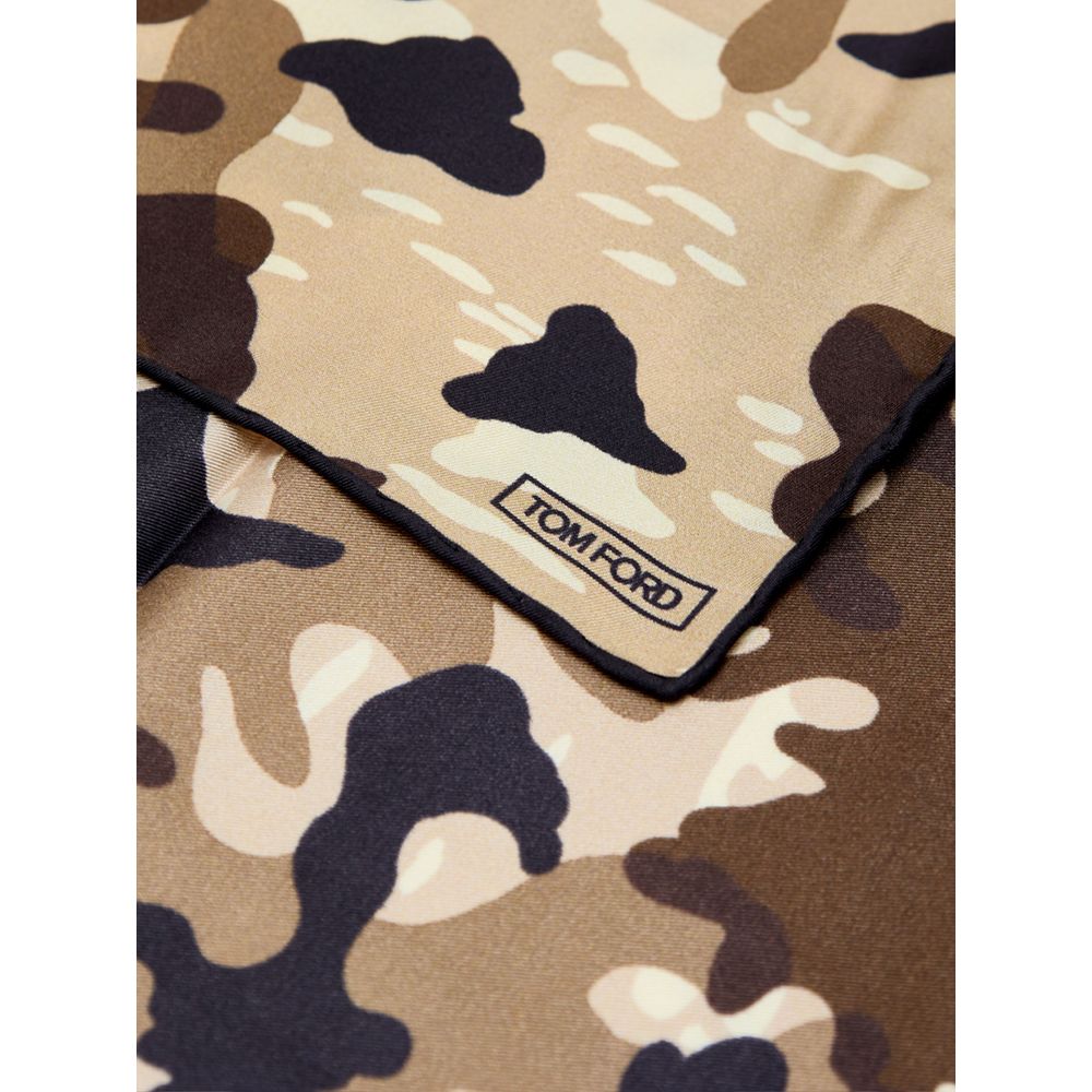 Pochette de costume en soie beige Tom Ford