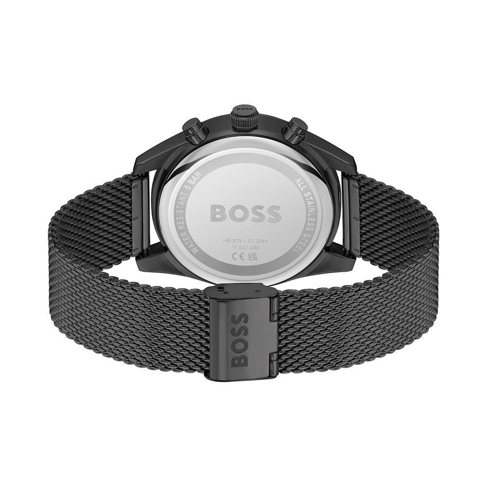 Montre habillée en acier inoxydable noir Hugo Boss