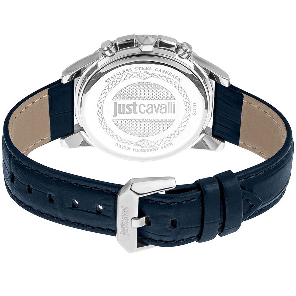 Montre bracelet Just Cavalli en cuir noir