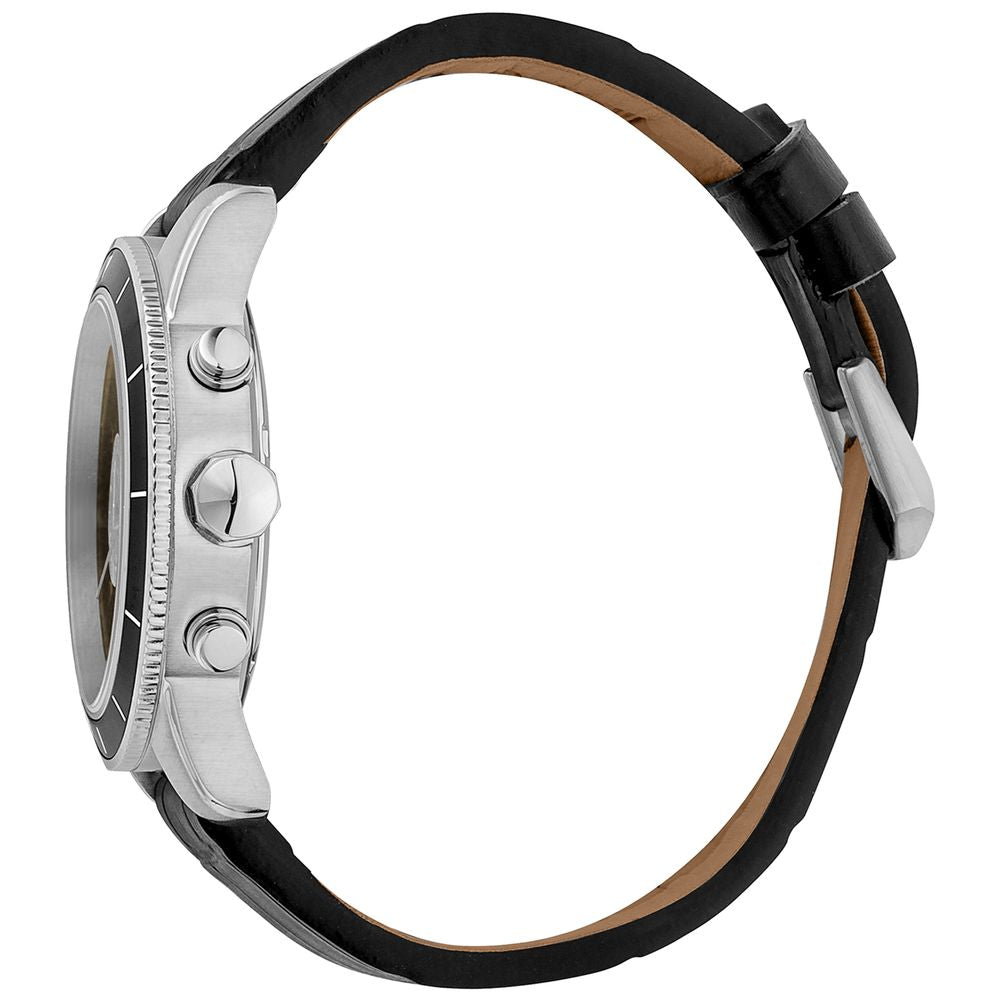 Montre Just Cavalli en cuir noir