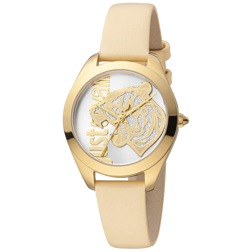 Montre Just Cavalli en cuir beige