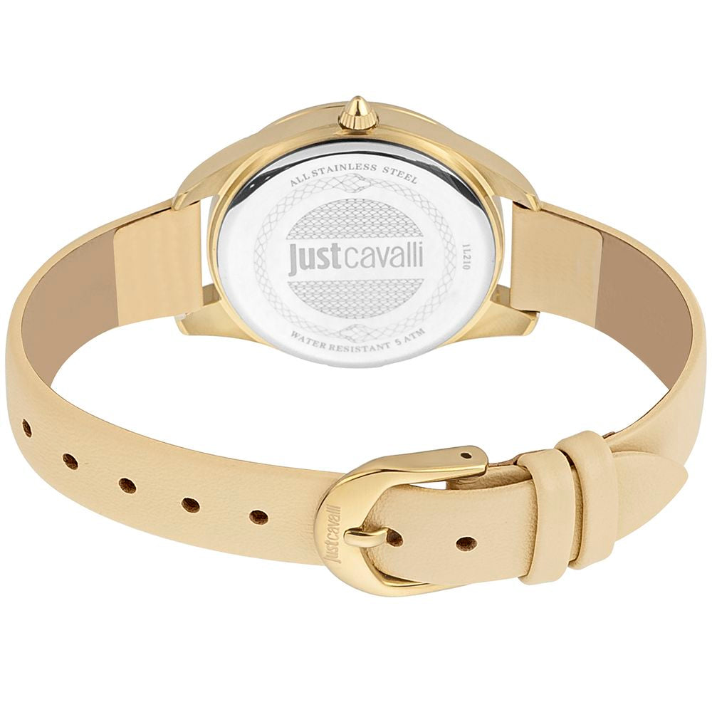 Montre Just Cavalli en cuir beige
