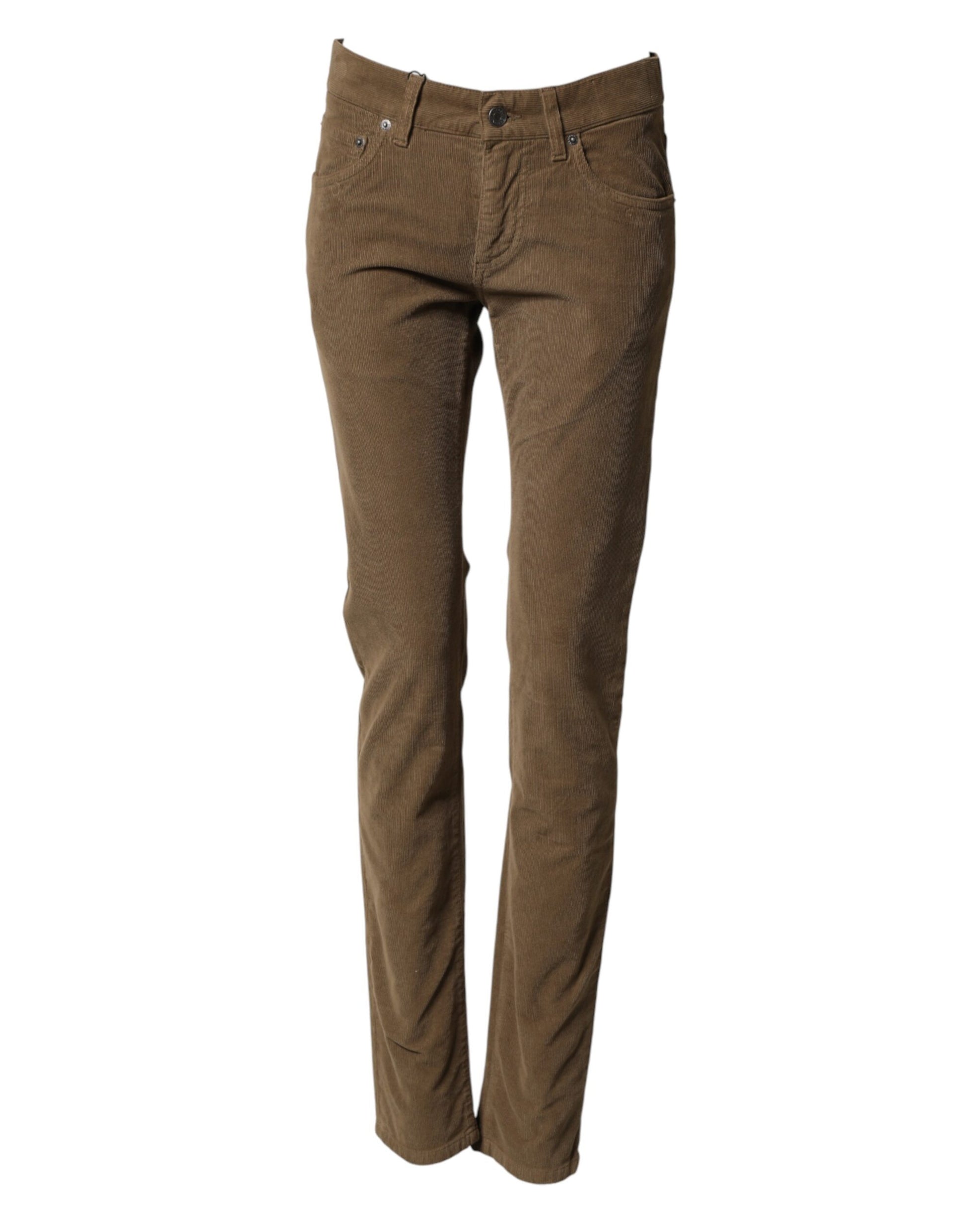 Jeans skinny en denim stretch de coton marron Dolce & Gabbana pour homme