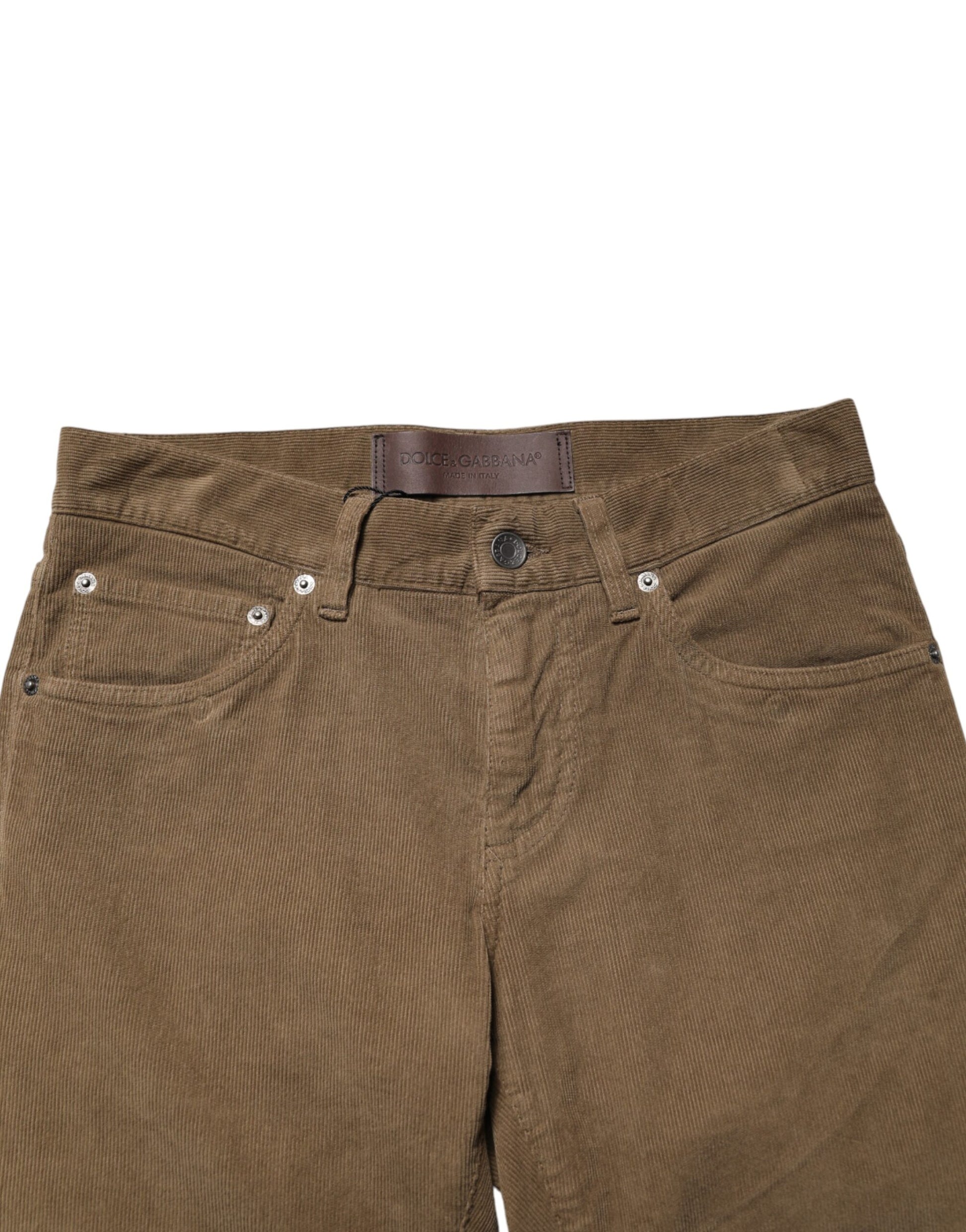 Jeans skinny en denim stretch de coton marron Dolce & Gabbana pour homme