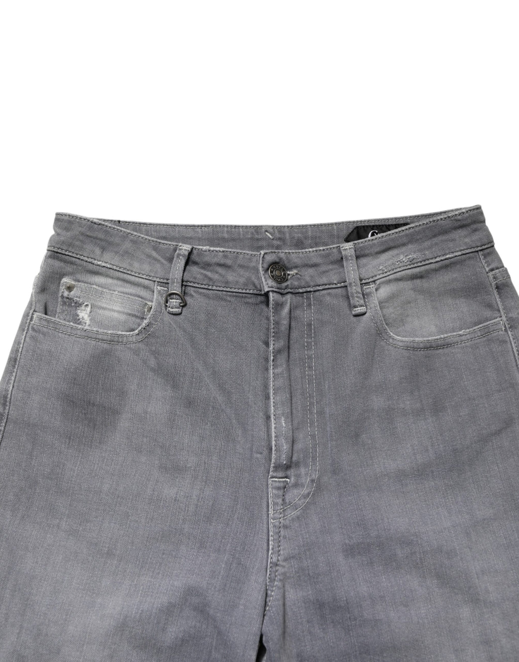 CYCLE Gray Tattered Mid Waist Men Straight Denim Trouser Jeans