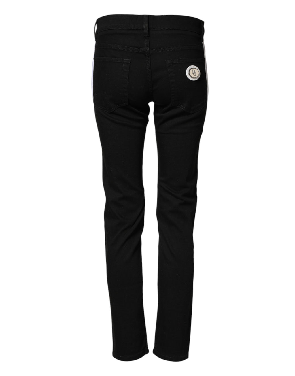 Jean en denim noir Dolce & Gabbana en coton taille mi-haute coupe skinny avec logo