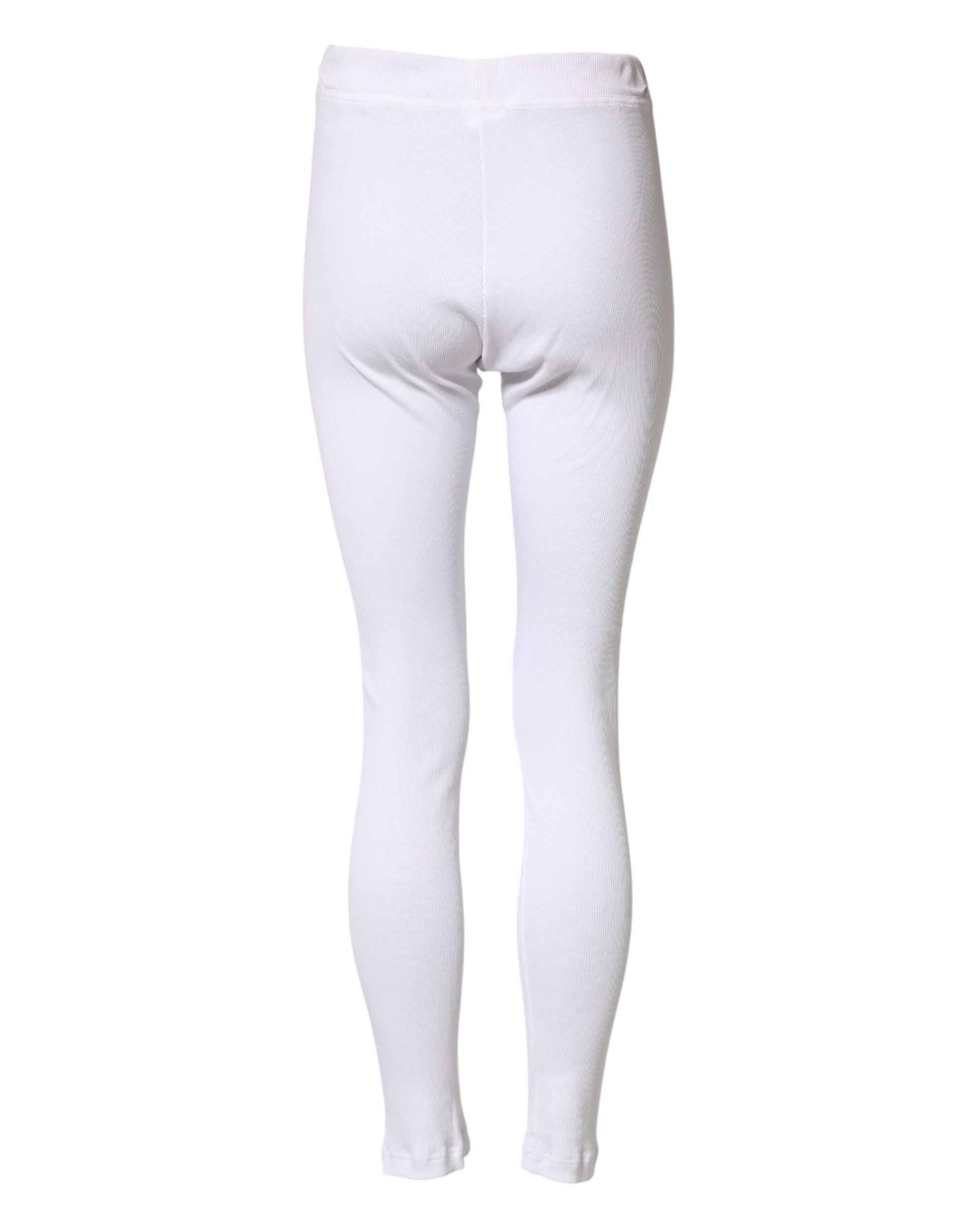 Dolce & Gabbana Legging mi-taille en coton blanc