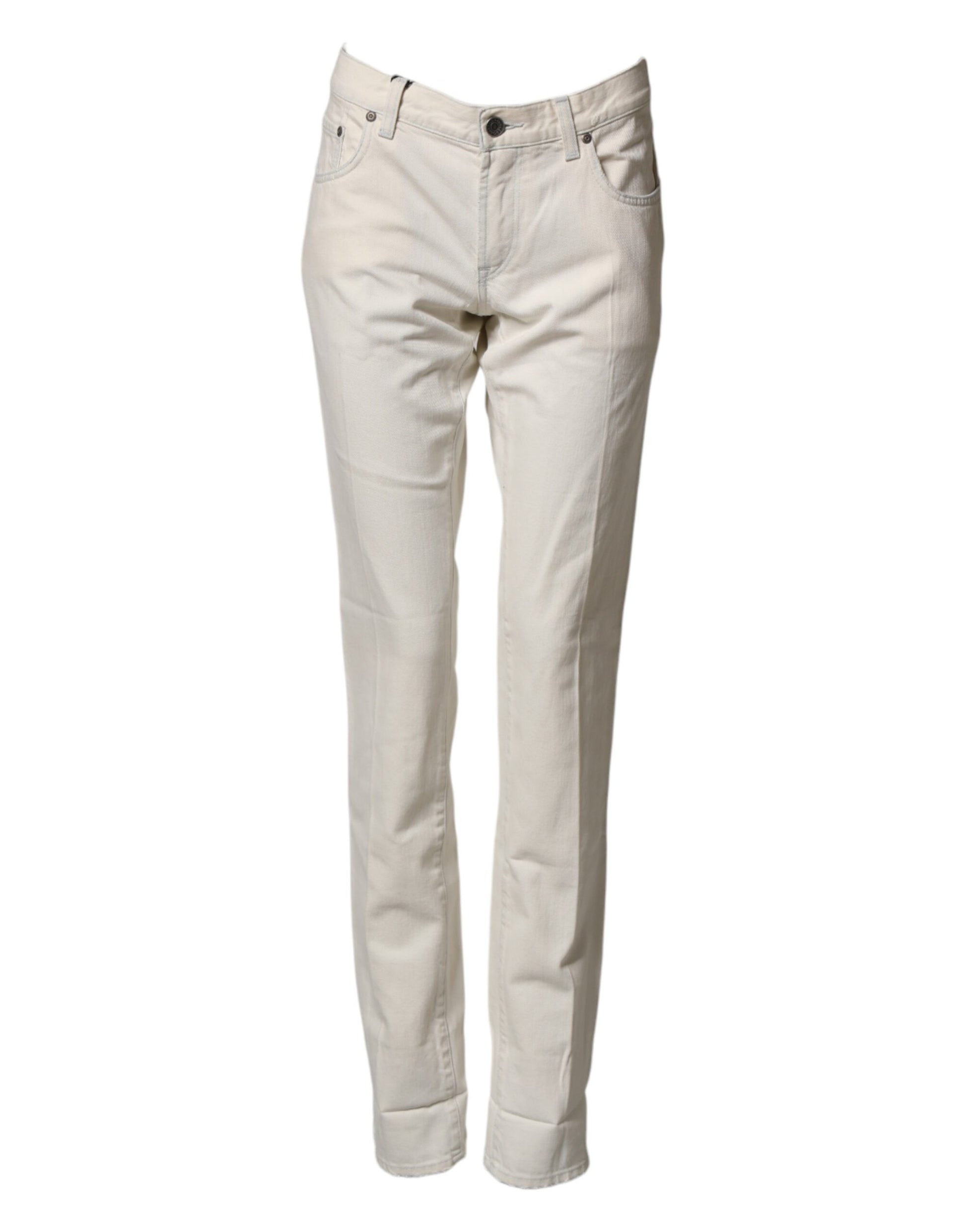 Dolce & Gabbana Jean Homme Skinny en Coton Blanc