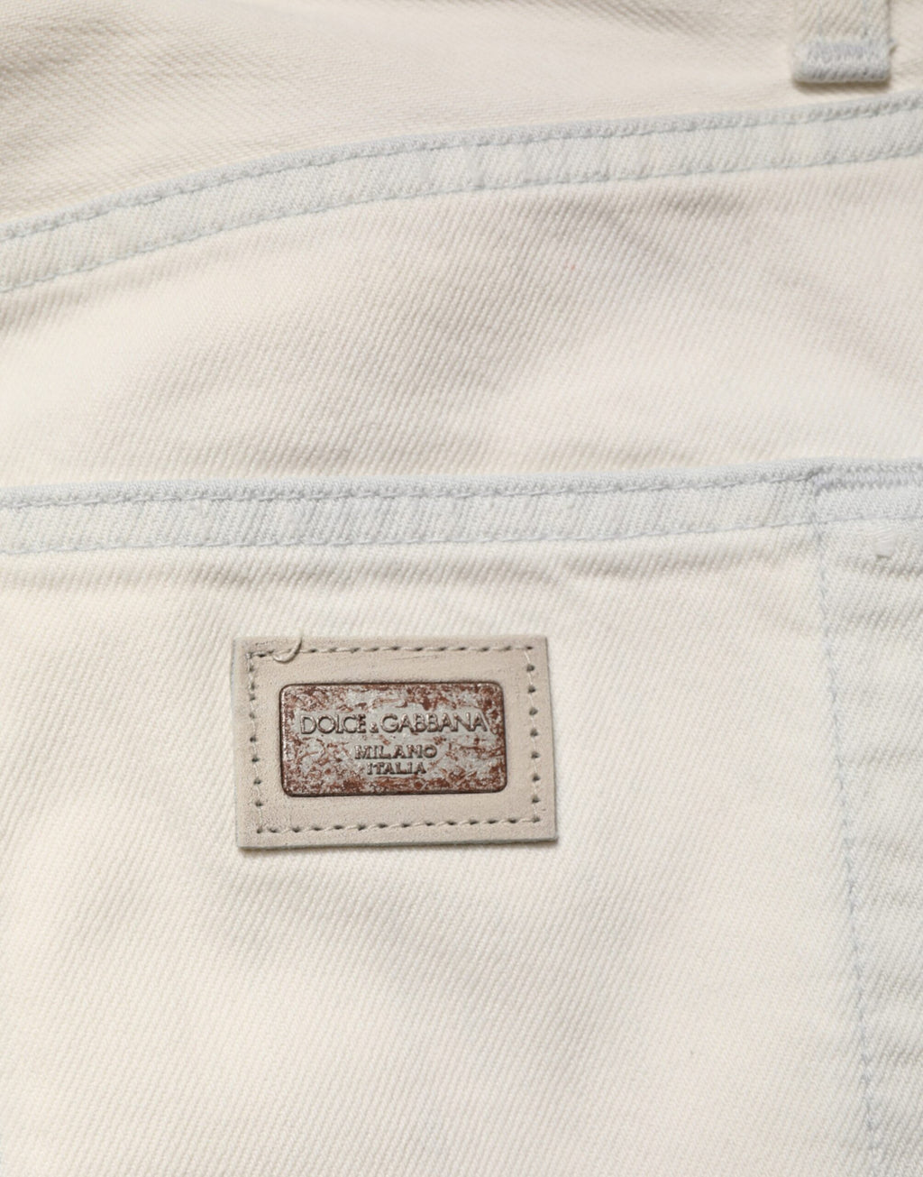 Dolce & Gabbana Jean Homme Skinny en Coton Blanc