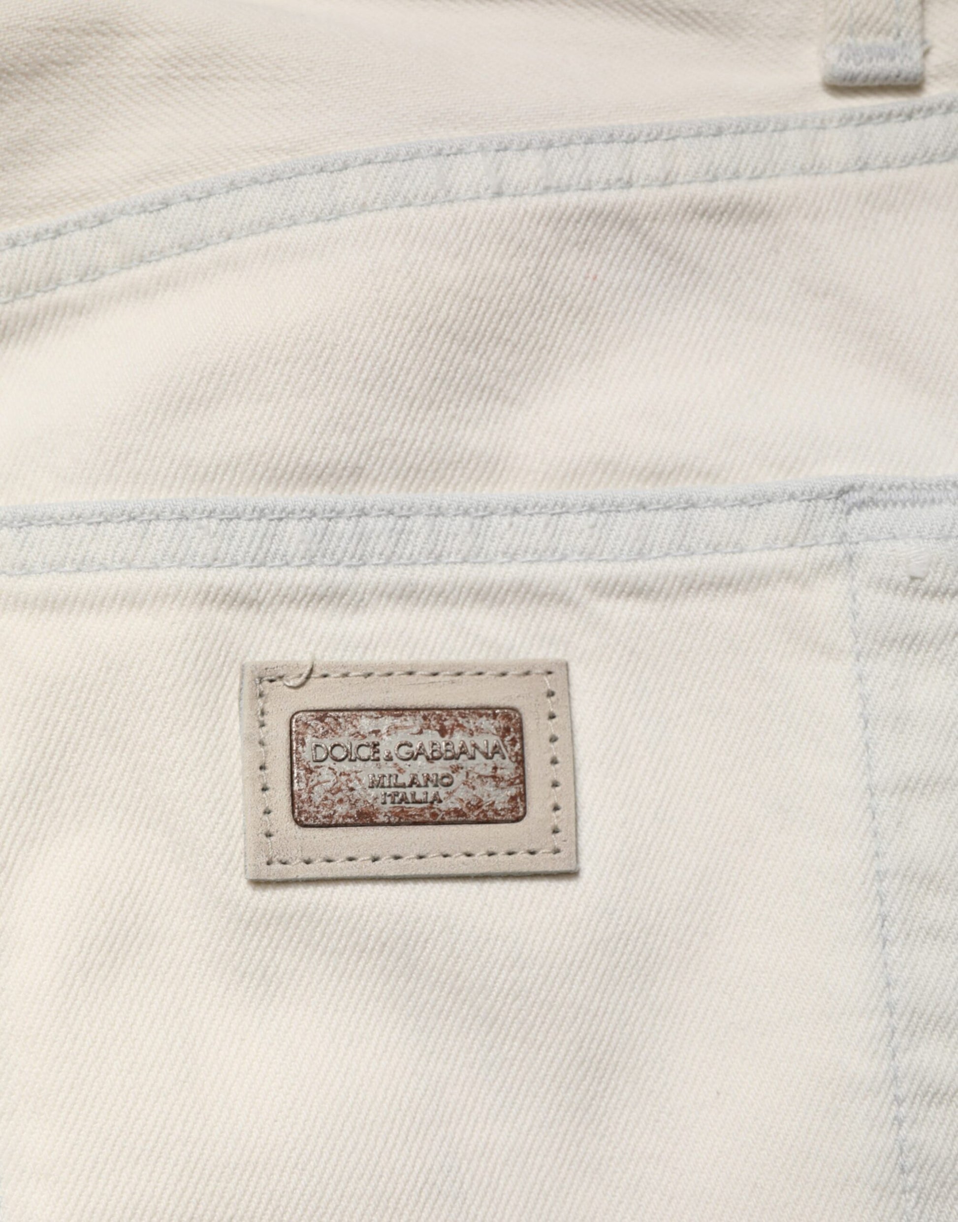 Dolce & Gabbana Jean Homme Skinny en Coton Blanc
