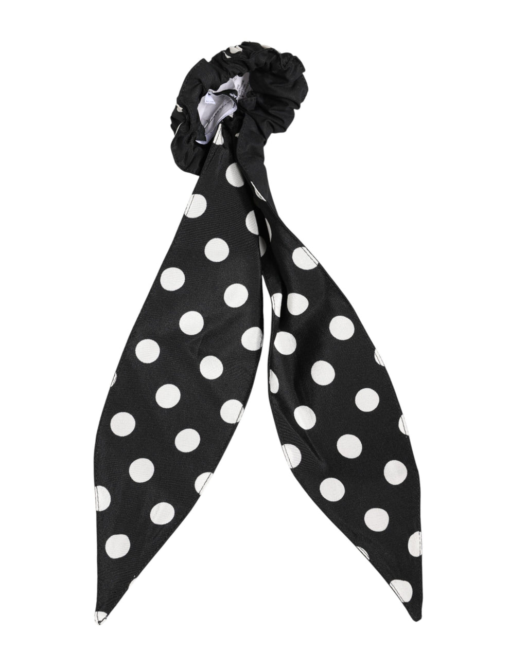 Dolce & Gabbana Chouchou Écharpe à Pois en Coton Noir