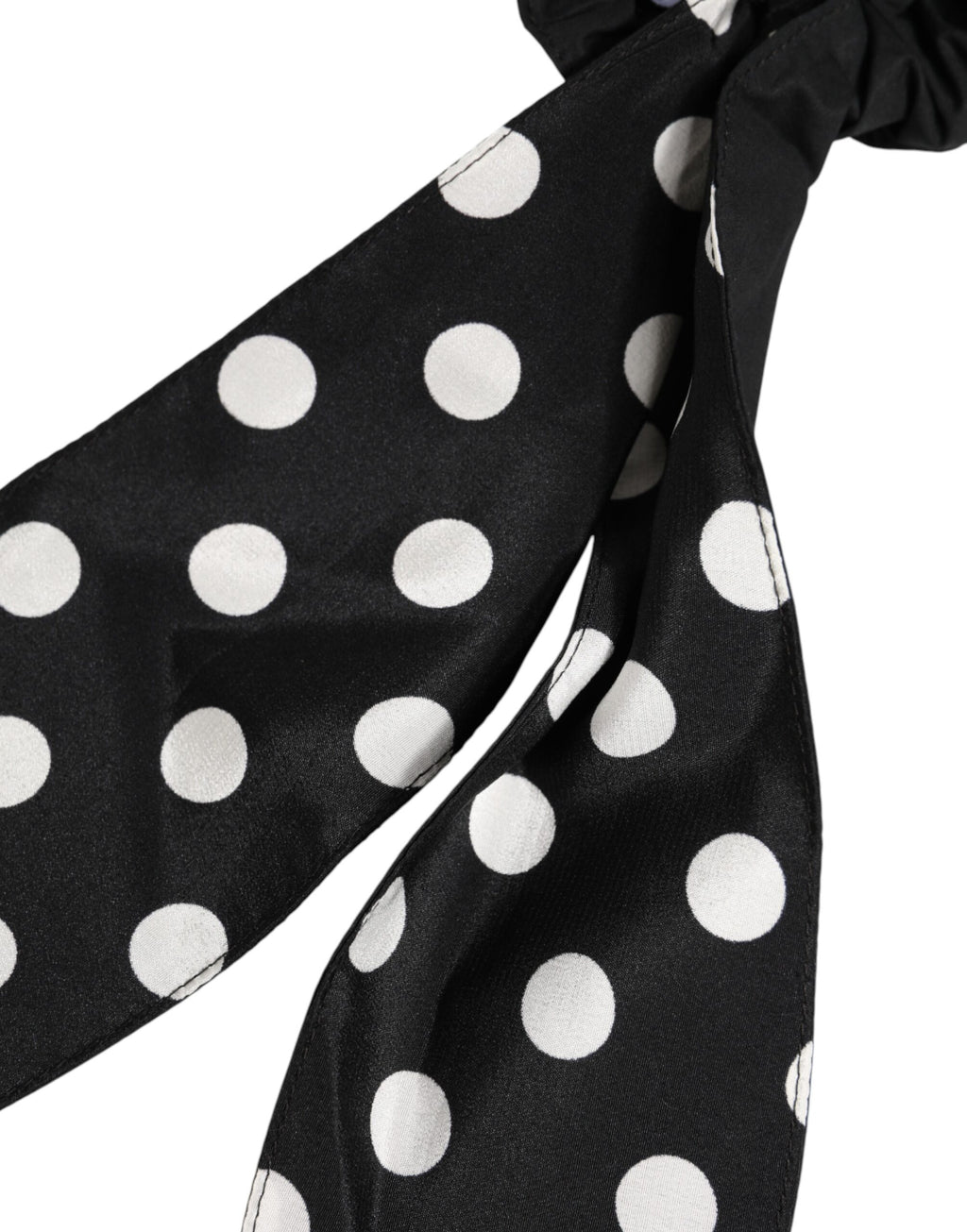 Dolce & Gabbana Chouchou Écharpe à Pois en Coton Noir