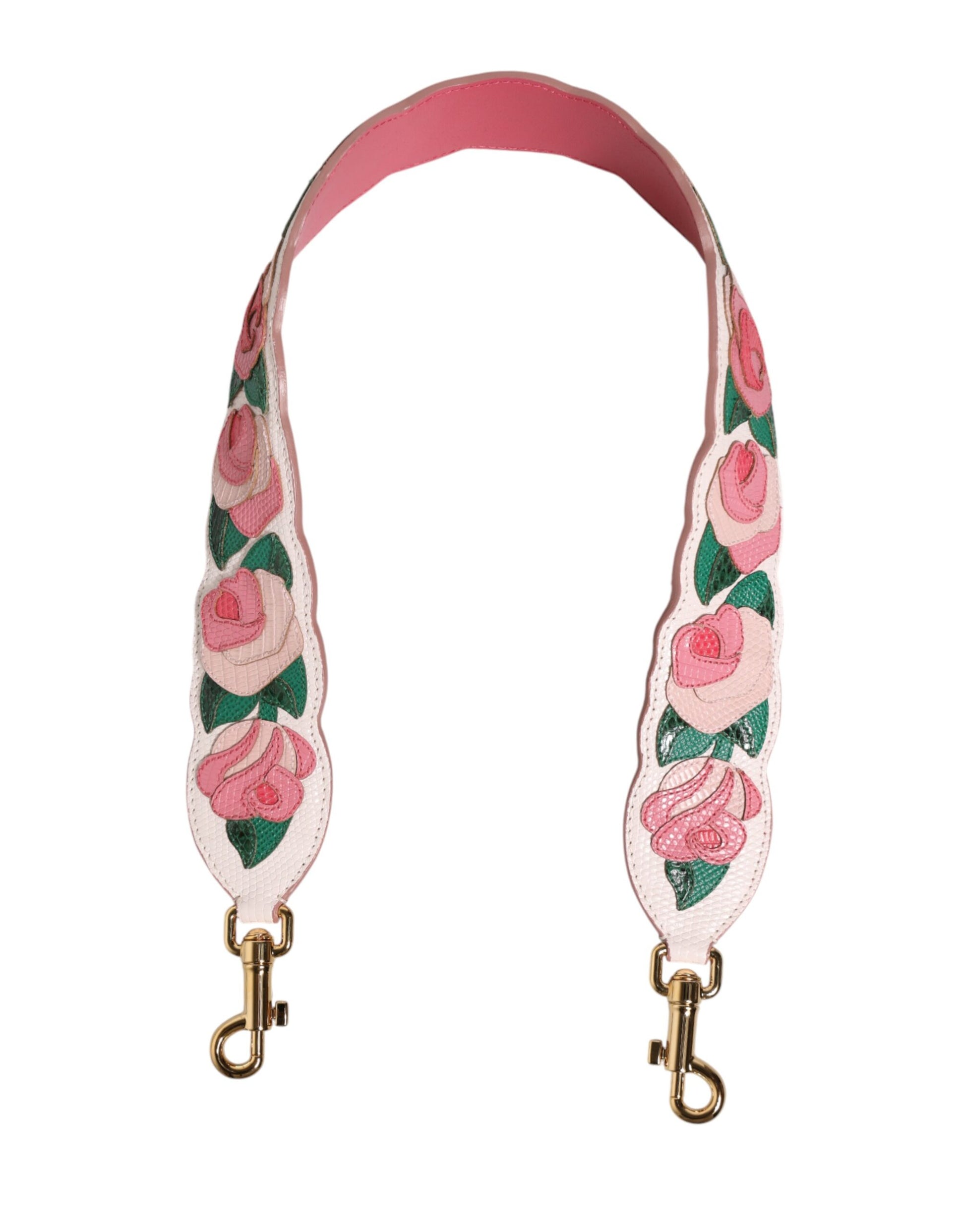 Bandoulière Dolce & Gabbana en cuir de veau blanc à motif floral pour sac à main