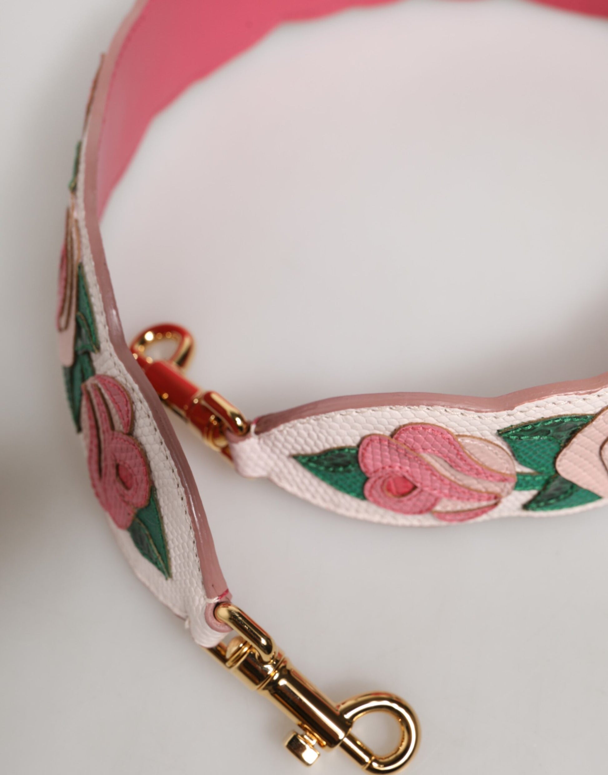 Bandoulière Dolce & Gabbana en cuir de veau blanc à motif floral pour sac à main