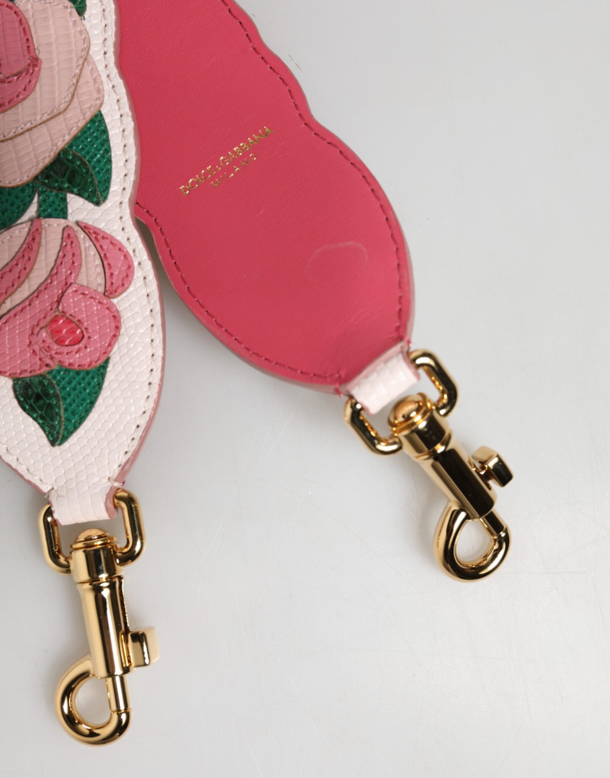 Bandoulière Dolce & Gabbana en cuir de veau blanc à motif floral pour sac à main