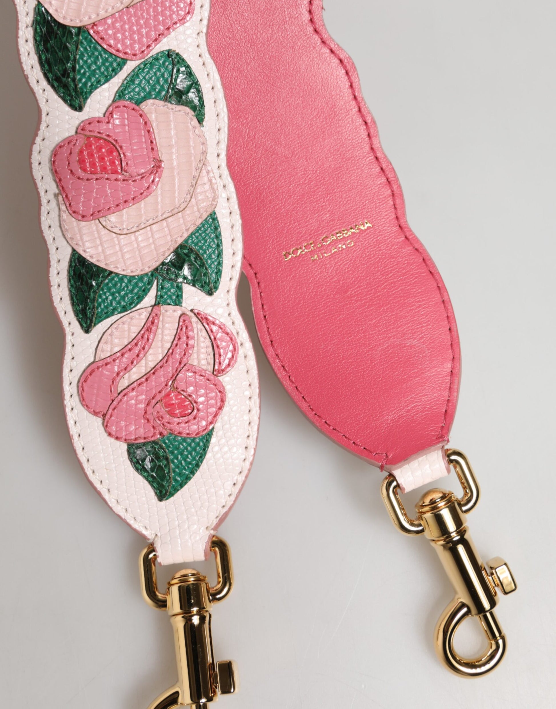 Bandoulière Dolce & Gabbana en cuir de veau blanc à motif floral pour sac à main