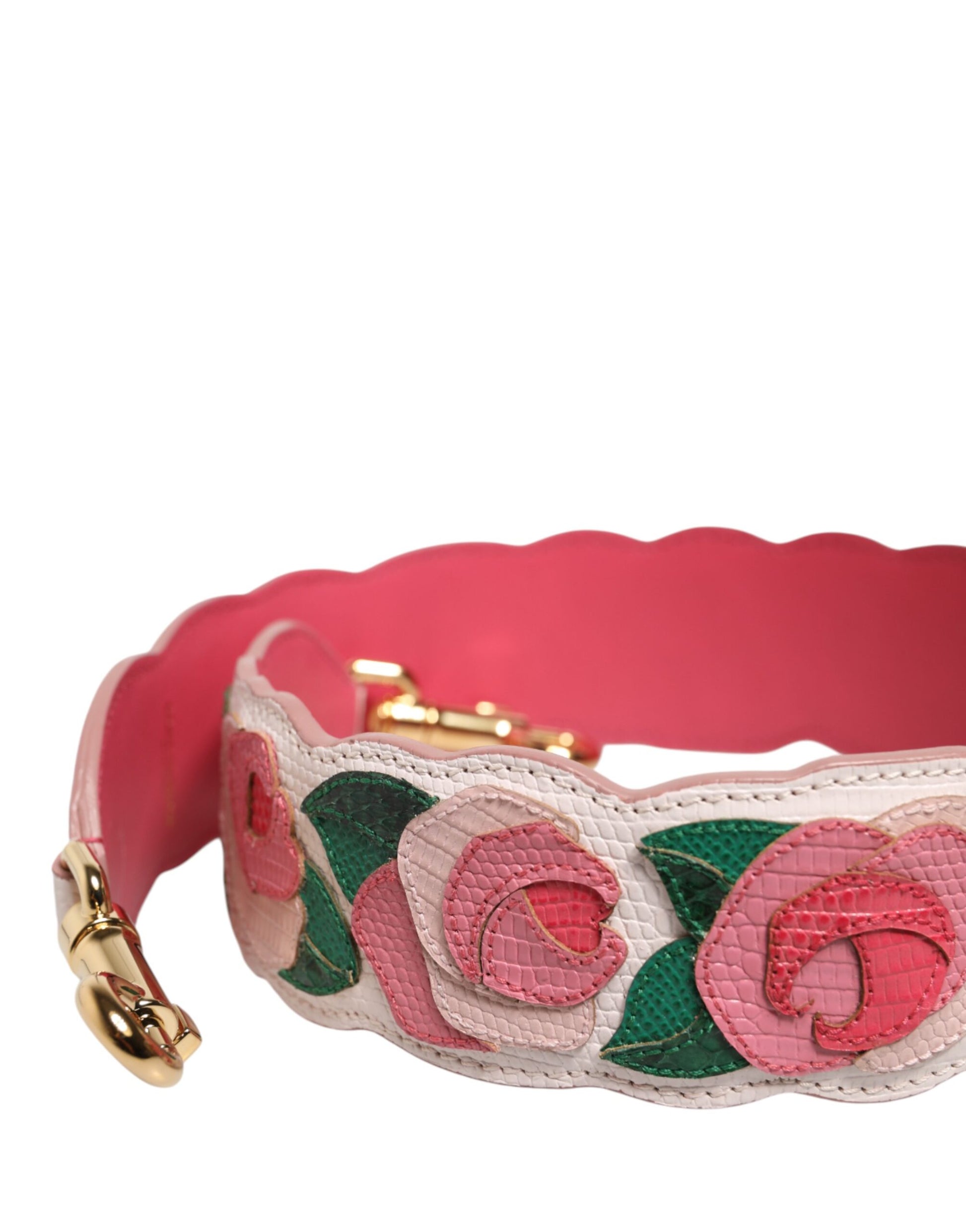 Bandoulière Dolce & Gabbana en cuir de veau blanc à motif floral pour sac à main