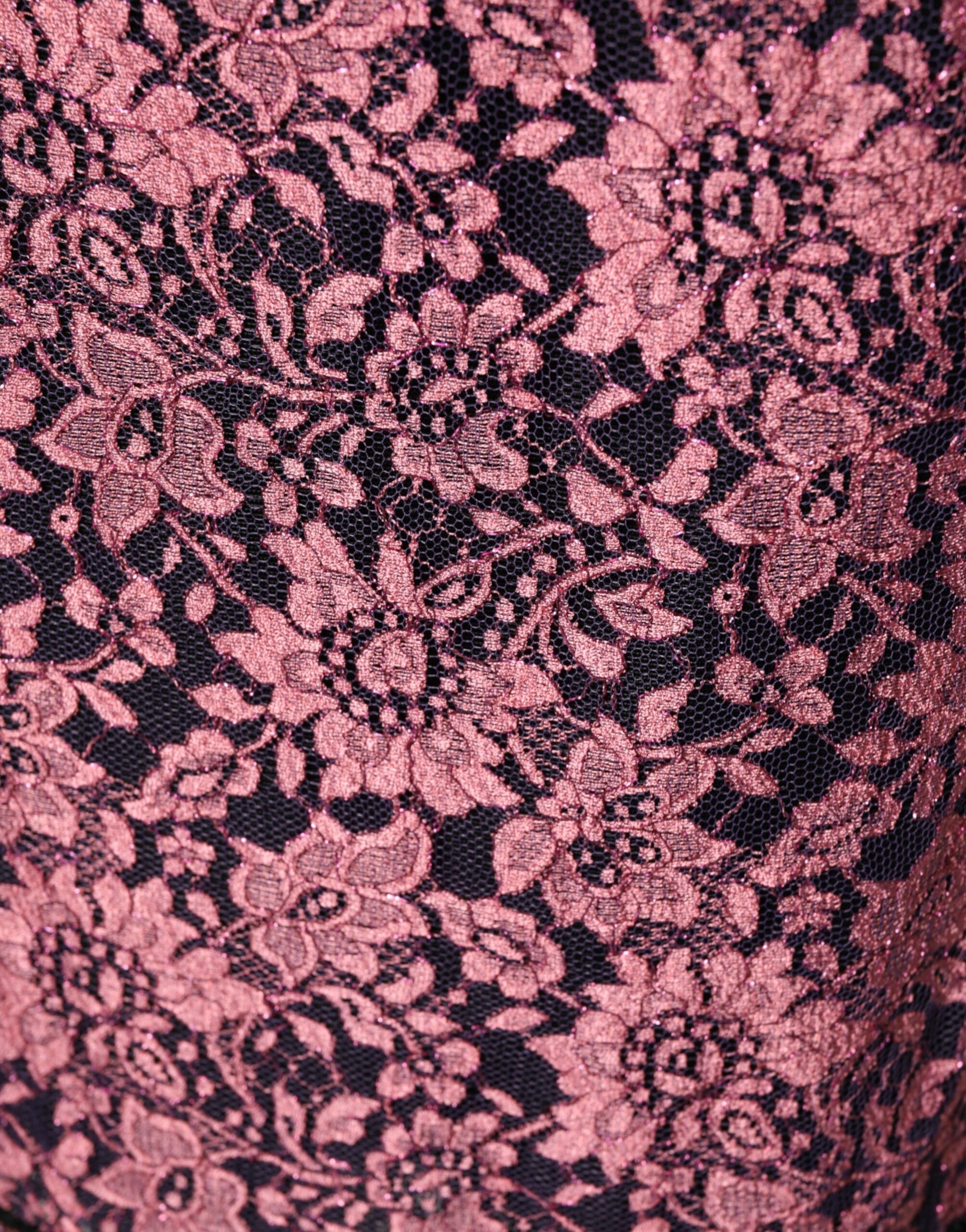 Robe fourreau Dolce & Gabbana en dentelle florale noire et rose et soie