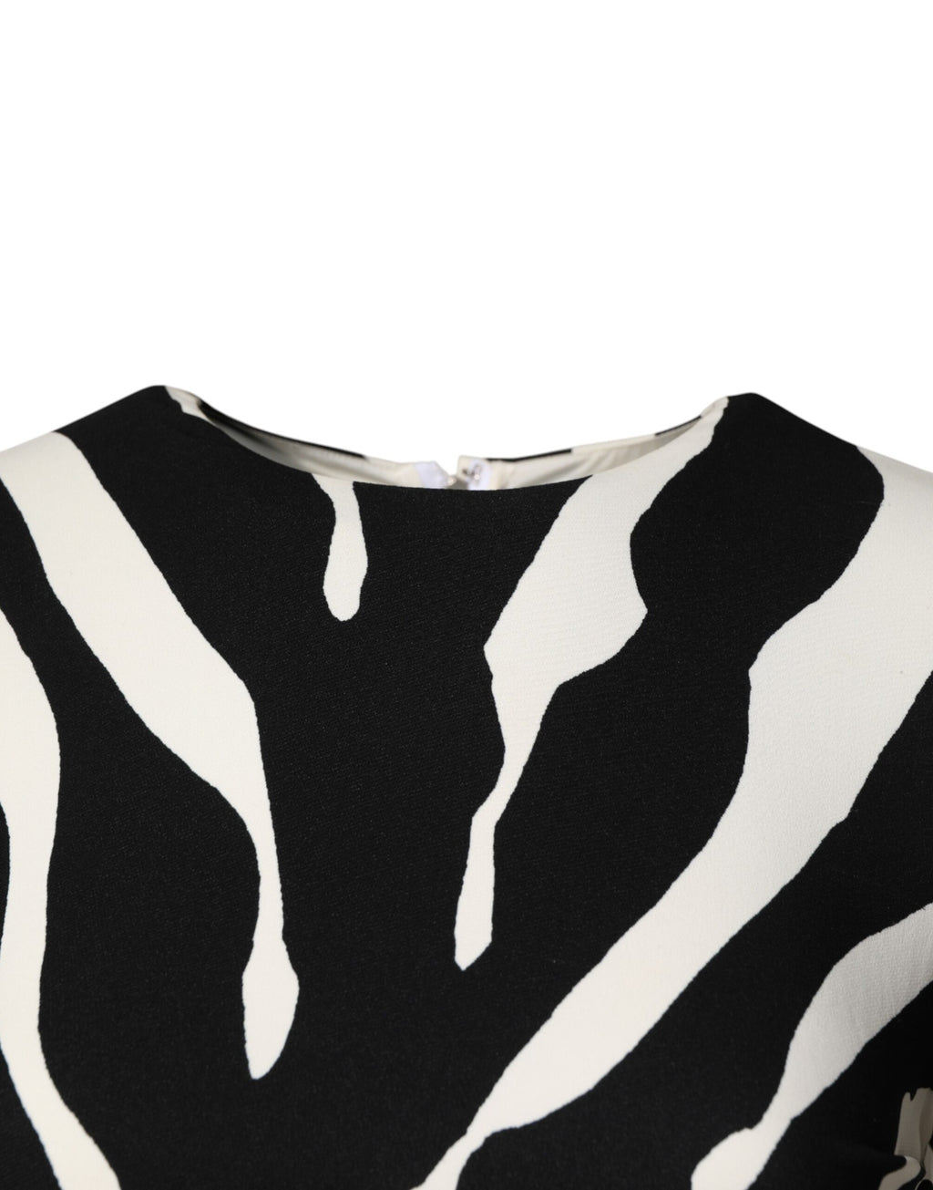 Robe fourreau mi-longue Dolce & Gabbana en viscose noire et blanche à imprimé zèbre