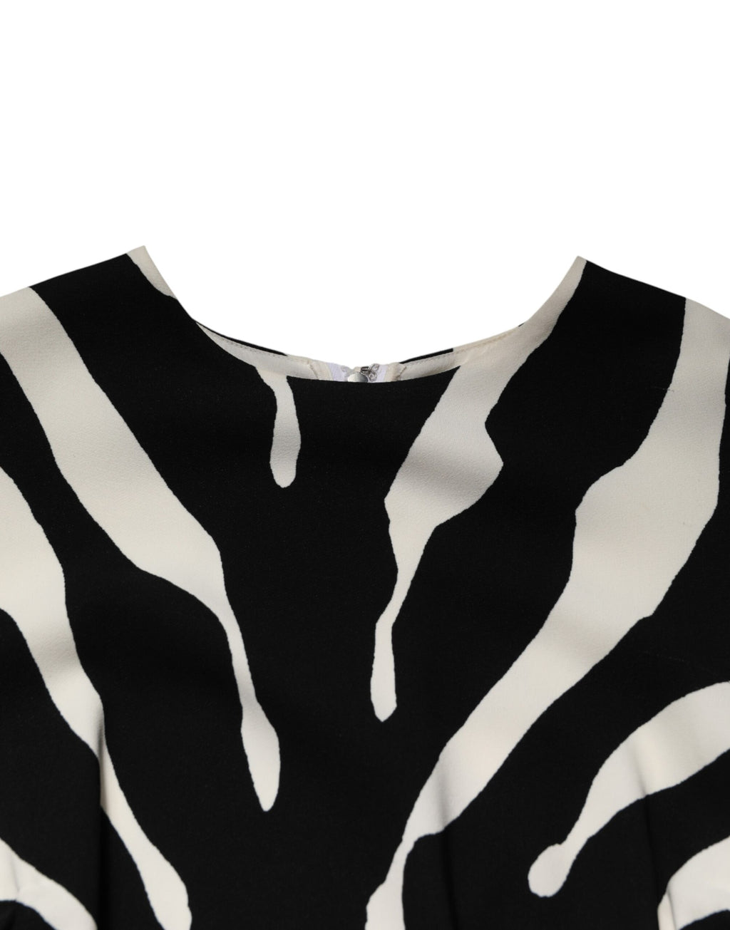 Robe fourreau mi-longue Dolce & Gabbana en viscose noire et blanche à imprimé zèbre