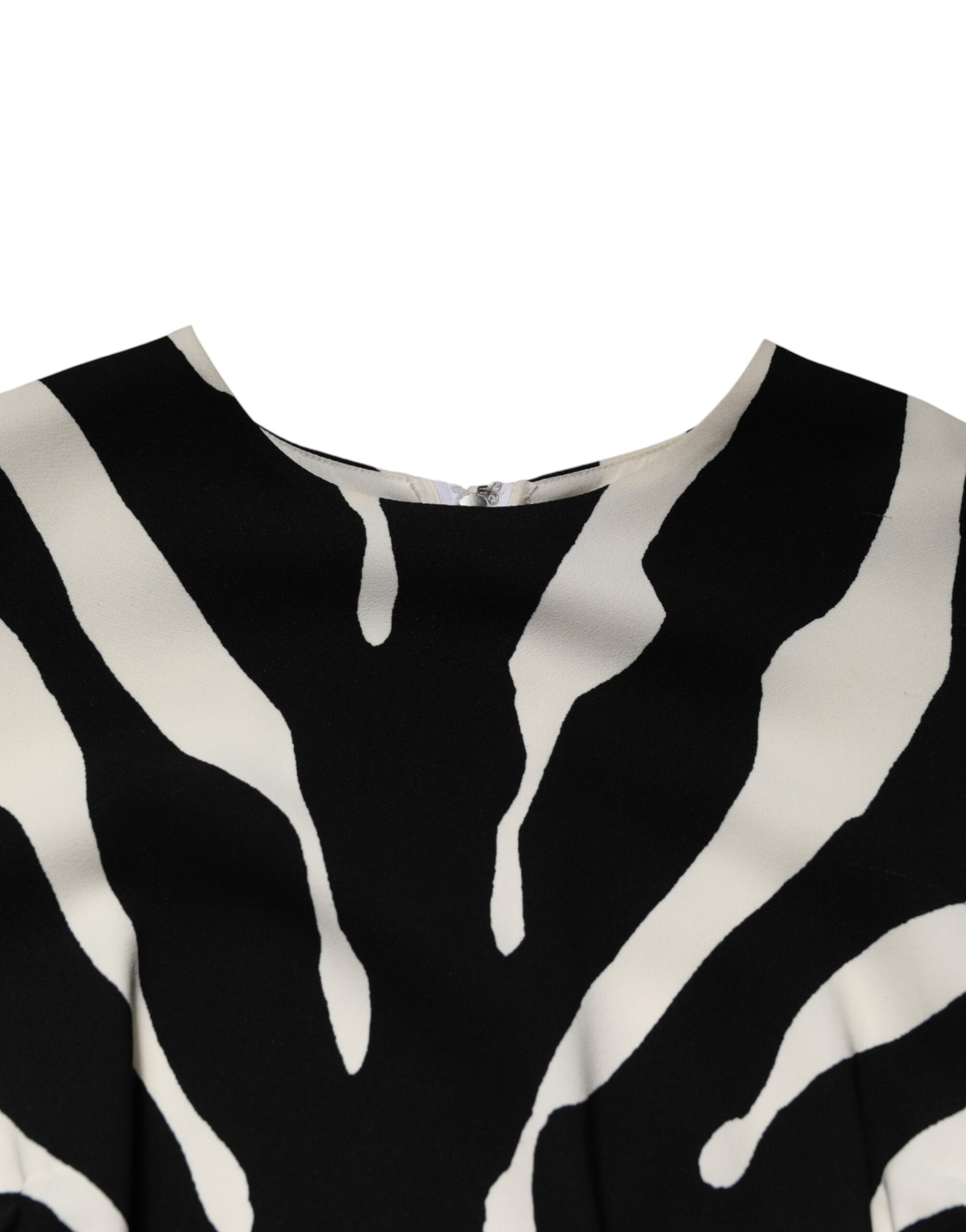 Robe fourreau mi-longue Dolce & Gabbana en viscose noire et blanche à imprimé zèbre