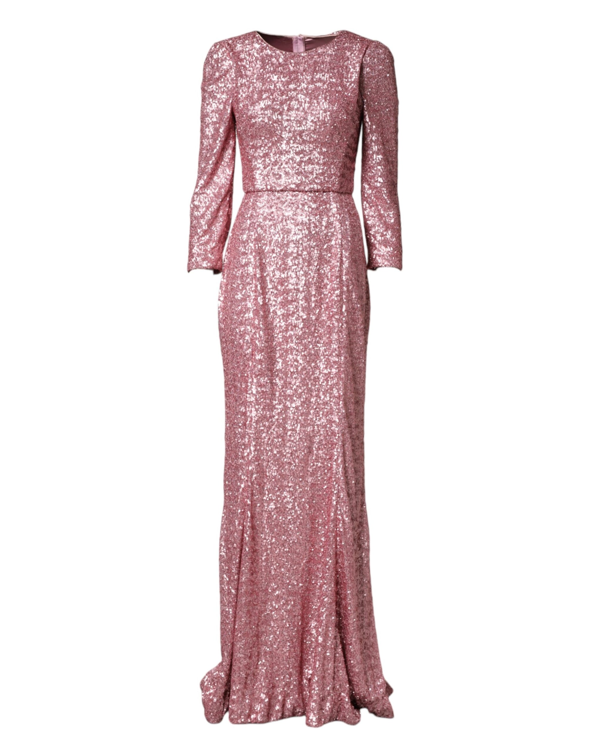 Robe longue sirène à sequins rose Dolce & Gabbana
