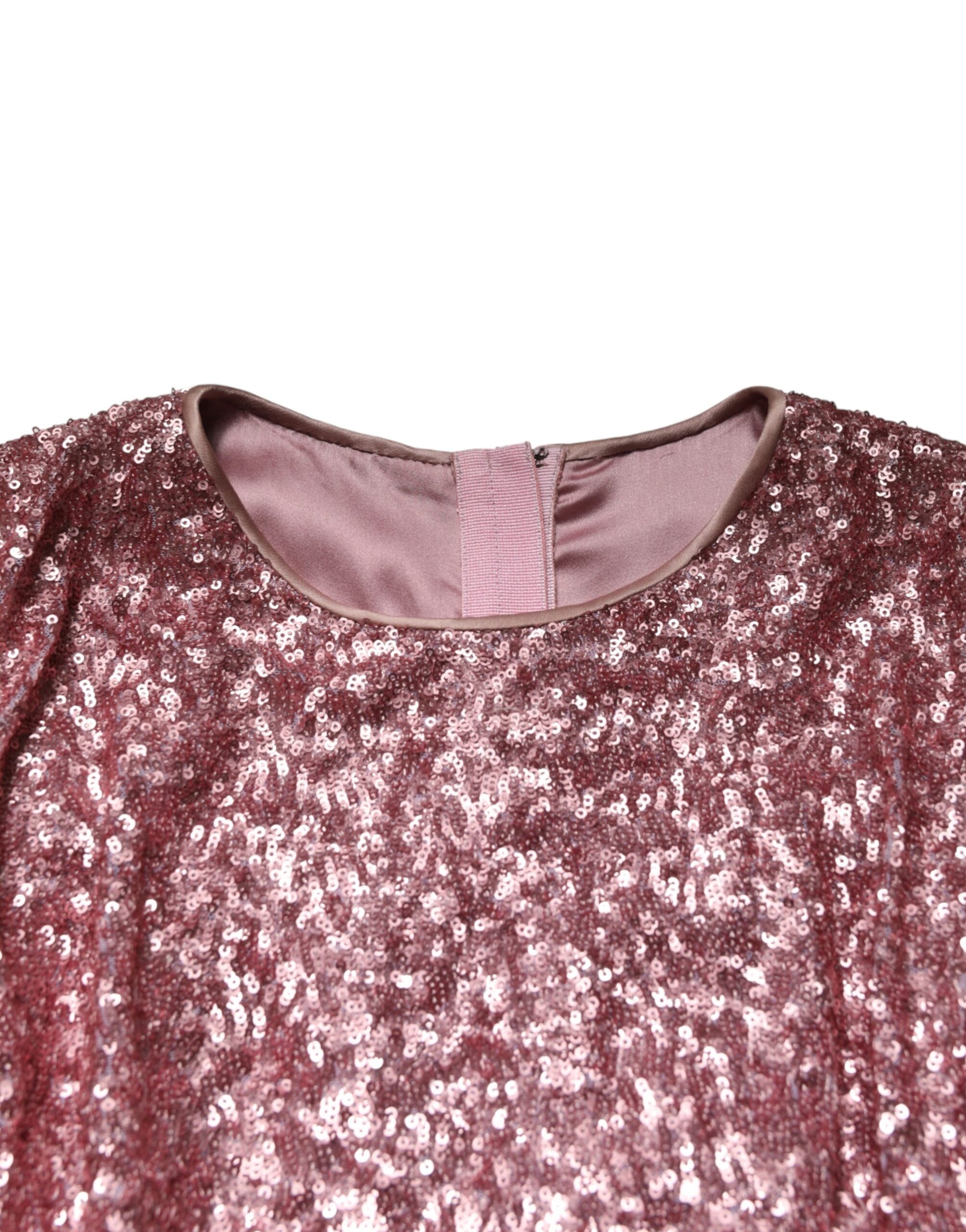 Robe longue sirène à sequins rose Dolce & Gabbana