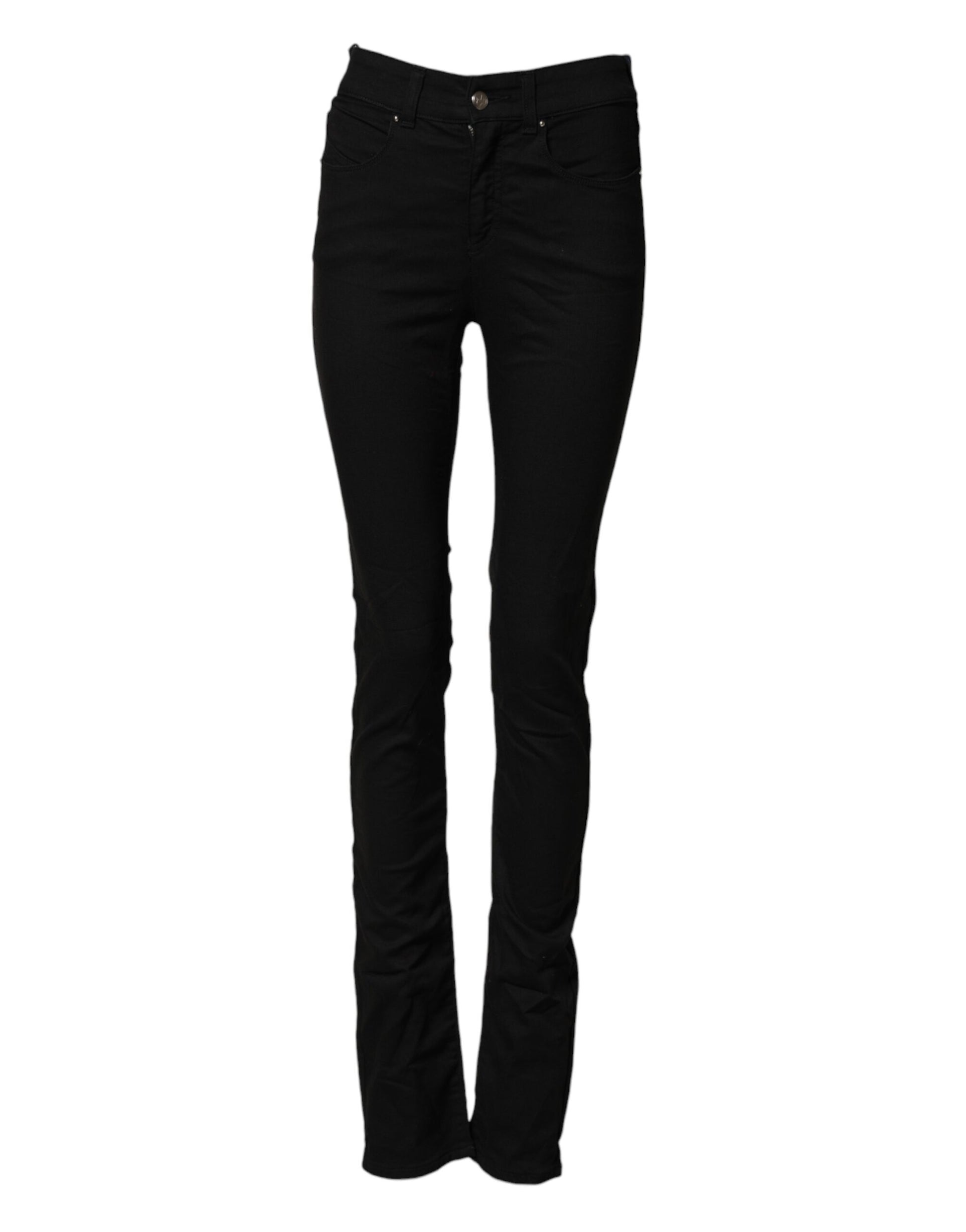 Jean skinny en jean stretch de coton noir taille mi-haute Armani Jeans