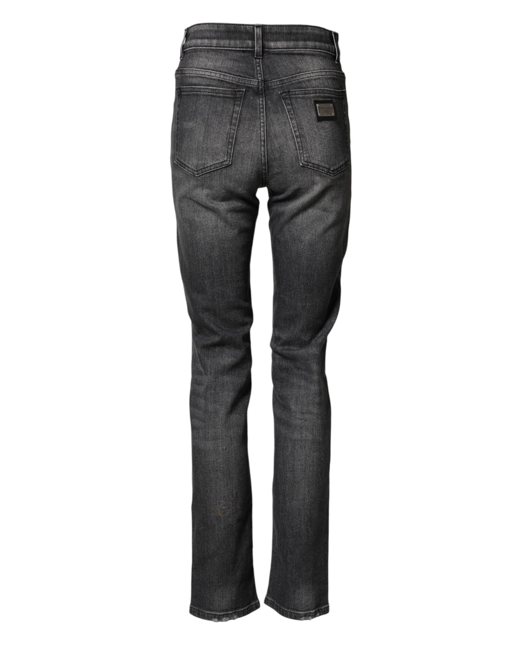 Dolce & Gabbana Jean skinny en coton gris à taille haute