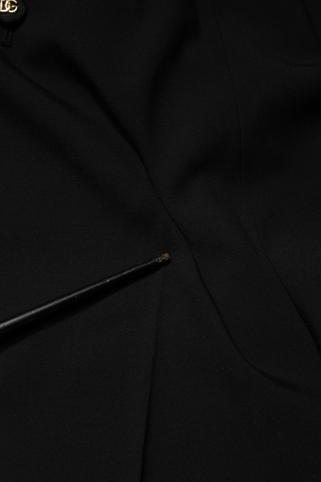 Pantalon Dolce & Gabbana droit taille haute en mélange de laine noire