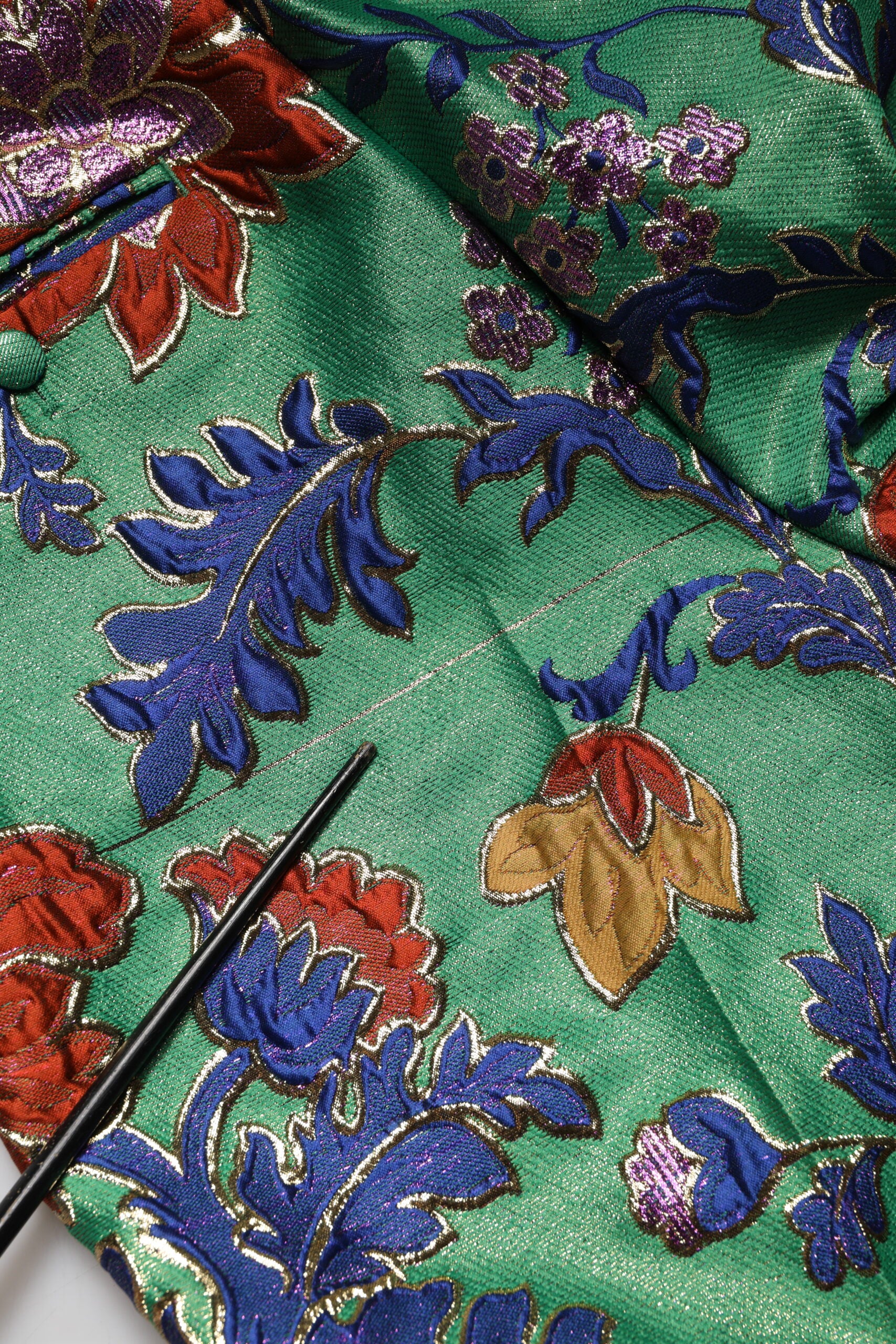 Pantalon coupe bottillon Dolce & Gabbana en polyester vert à motifs floraux