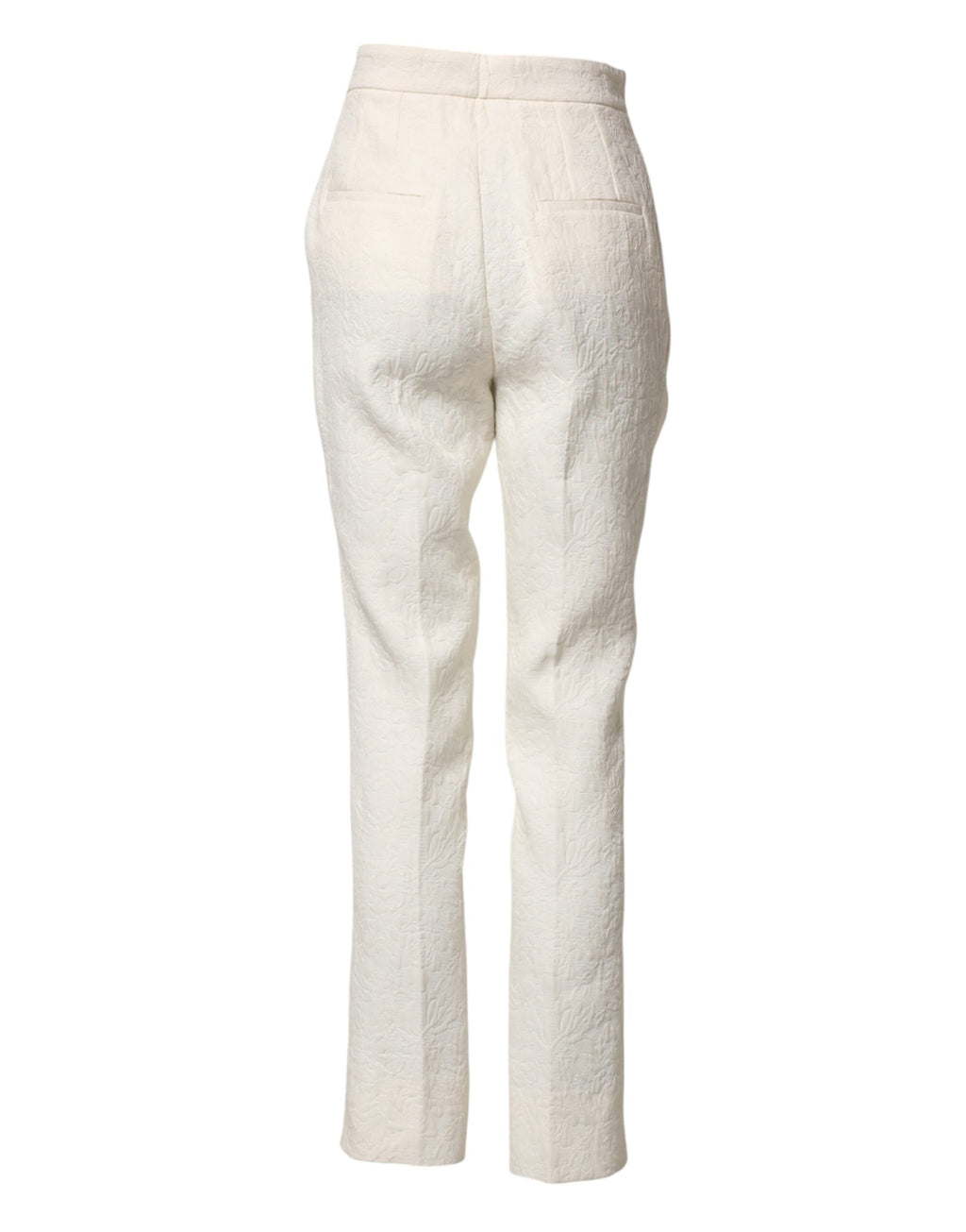 Pantalon Dolce & Gabbana en brocart floral de coton blanc