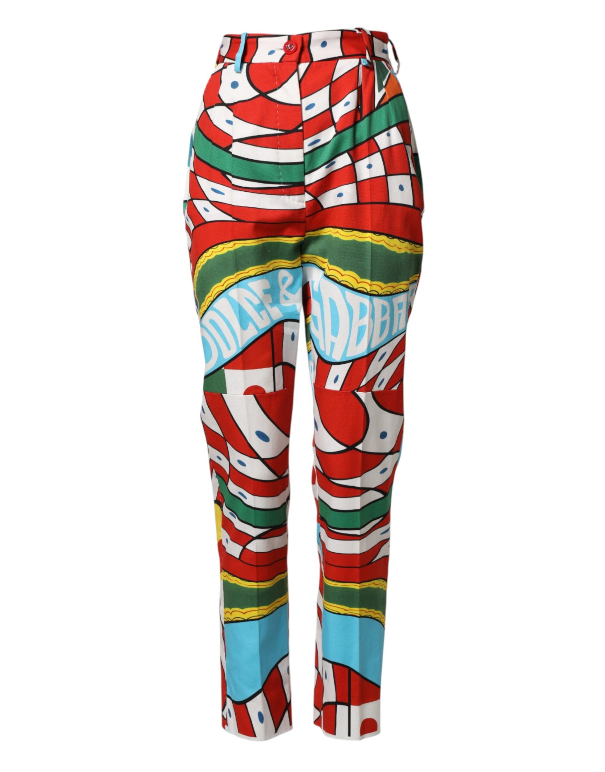 Pantalon droit Dolce & Gabbana à motif géométrique multicolore