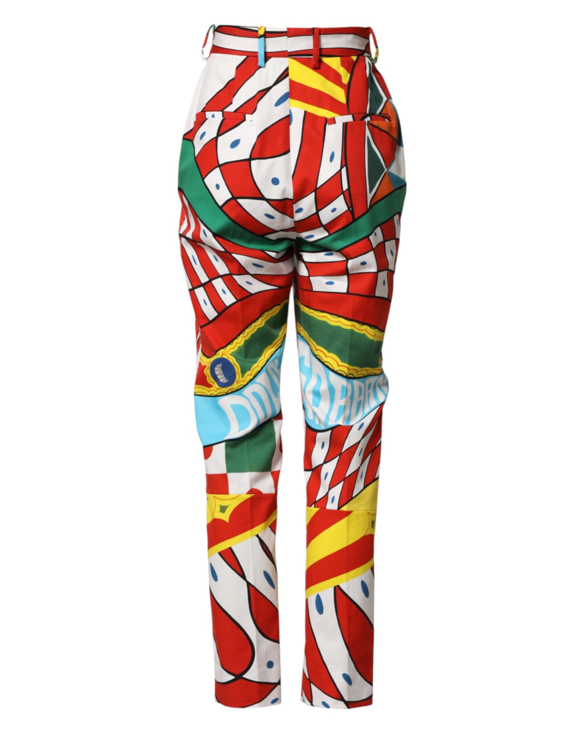 Pantalon droit Dolce & Gabbana à motif géométrique multicolore