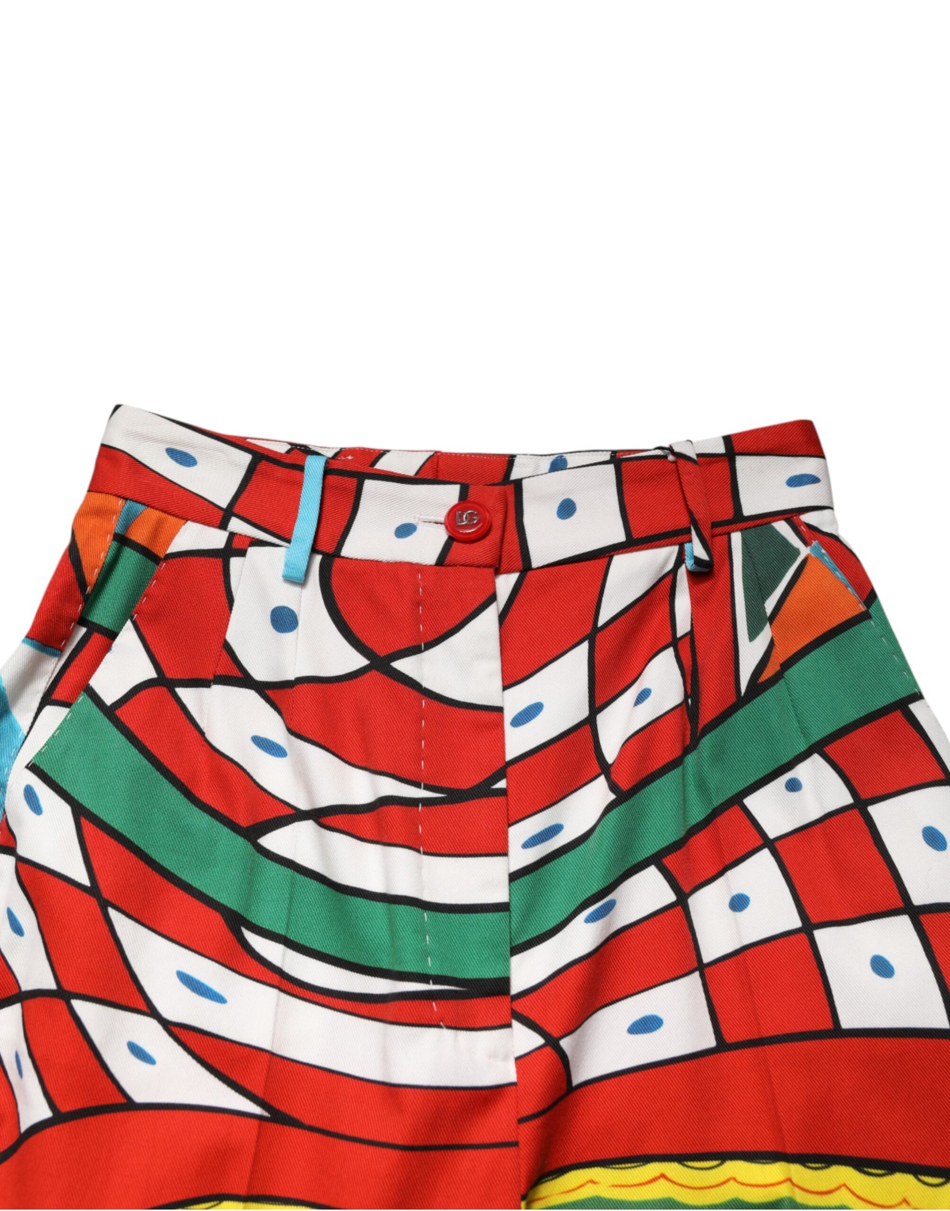 Pantalon droit Dolce & Gabbana à motif géométrique multicolore