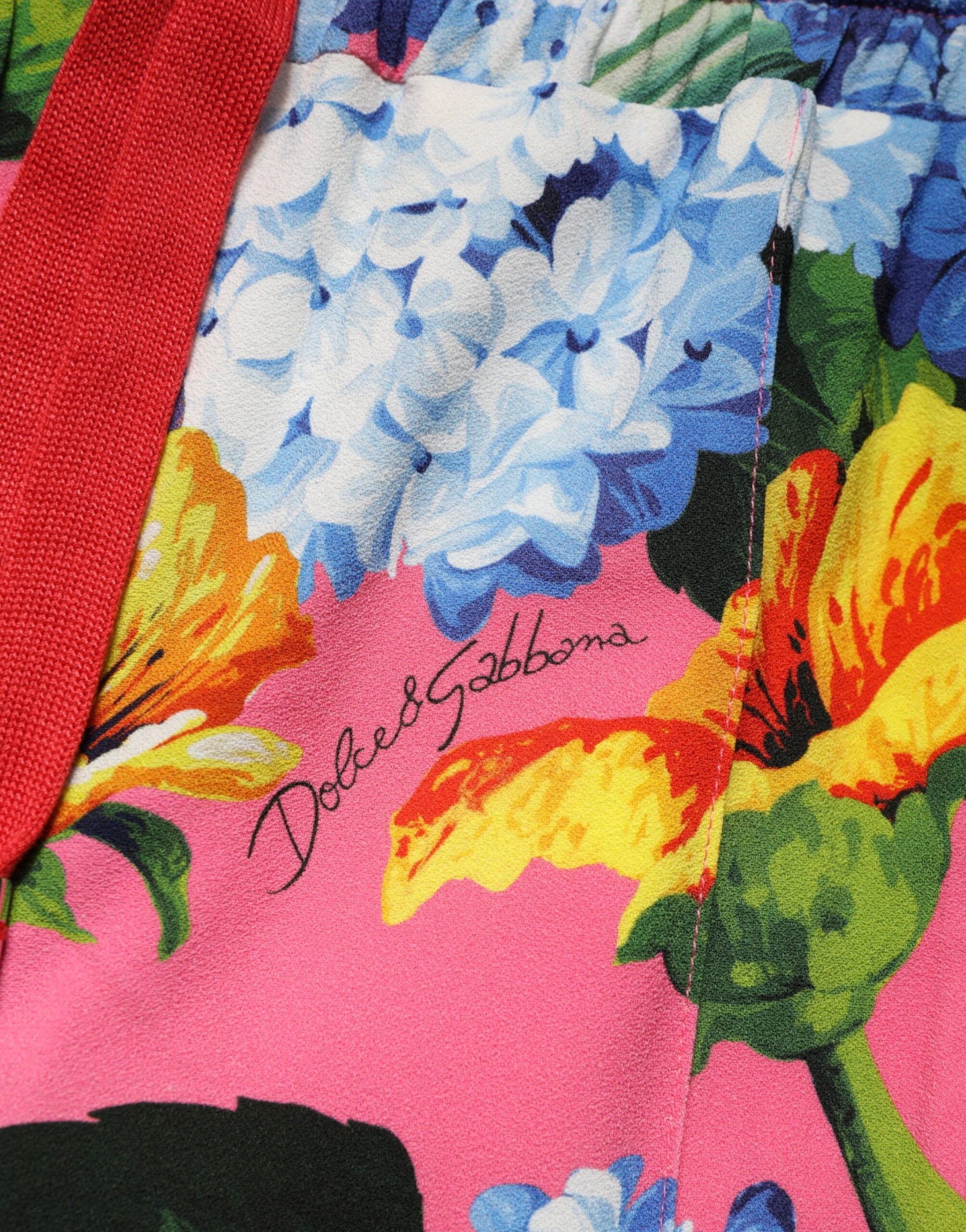 Pantalon de jogging taille mi-haute fleuri multicolore Dolce & Gabbana