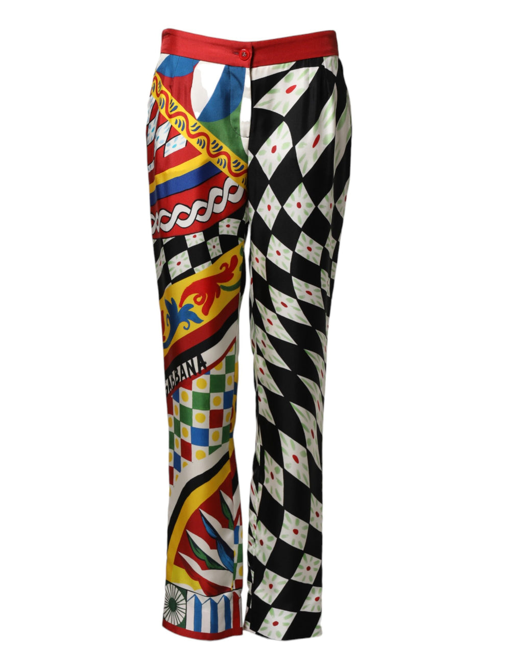 Pantalon droit Dolce & Gabbana motif carretto multicolore