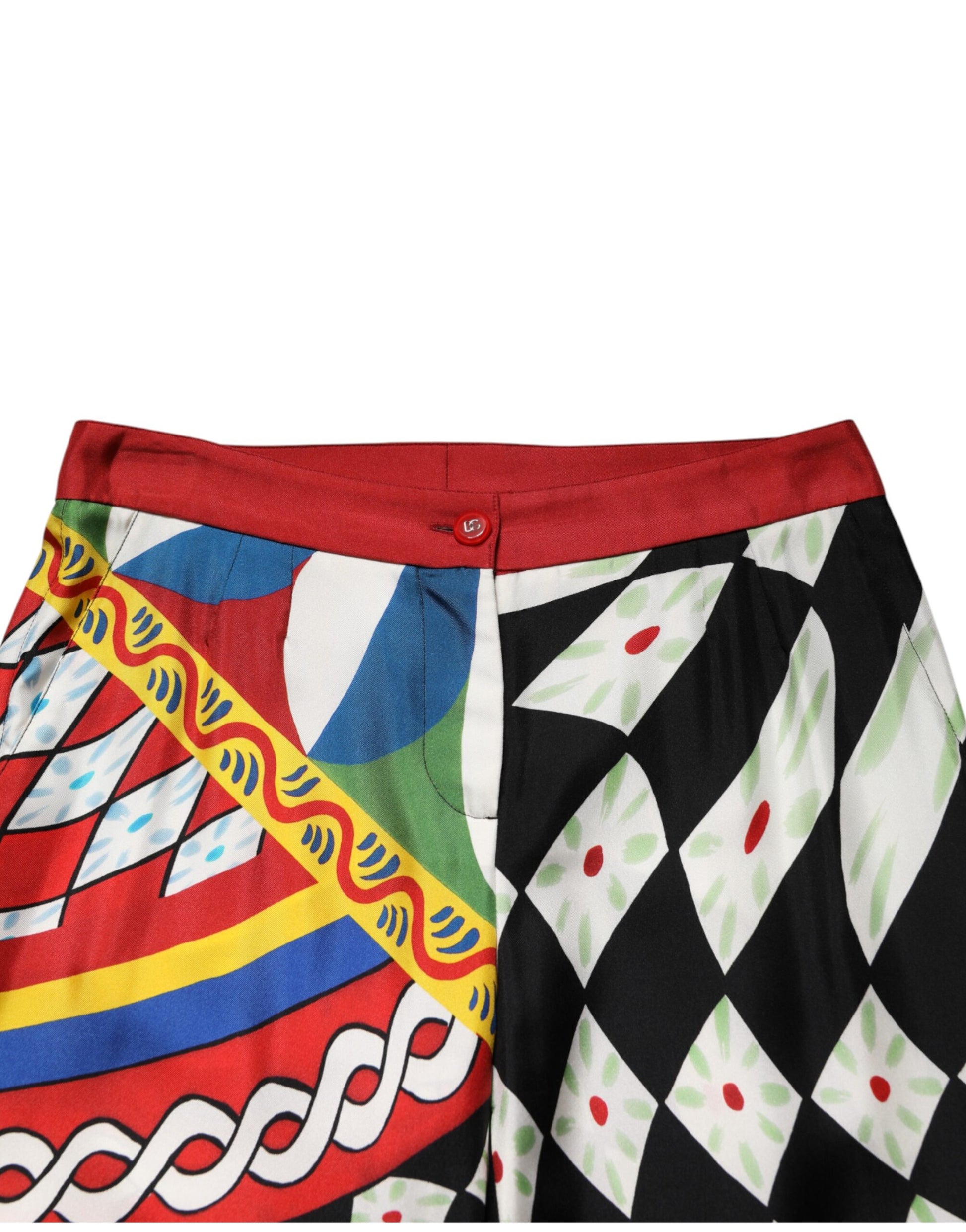 Pantalon droit Dolce & Gabbana motif carretto multicolore