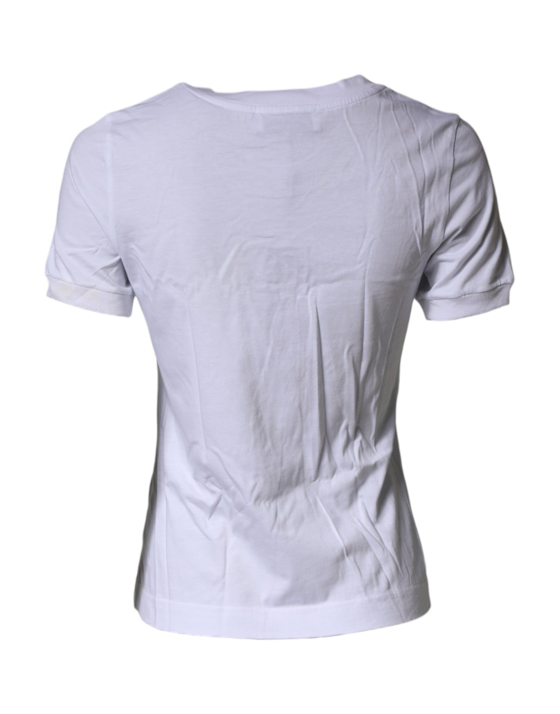 T-shirt Dolce & Gabbana blanc col rond manches courtes logo DG