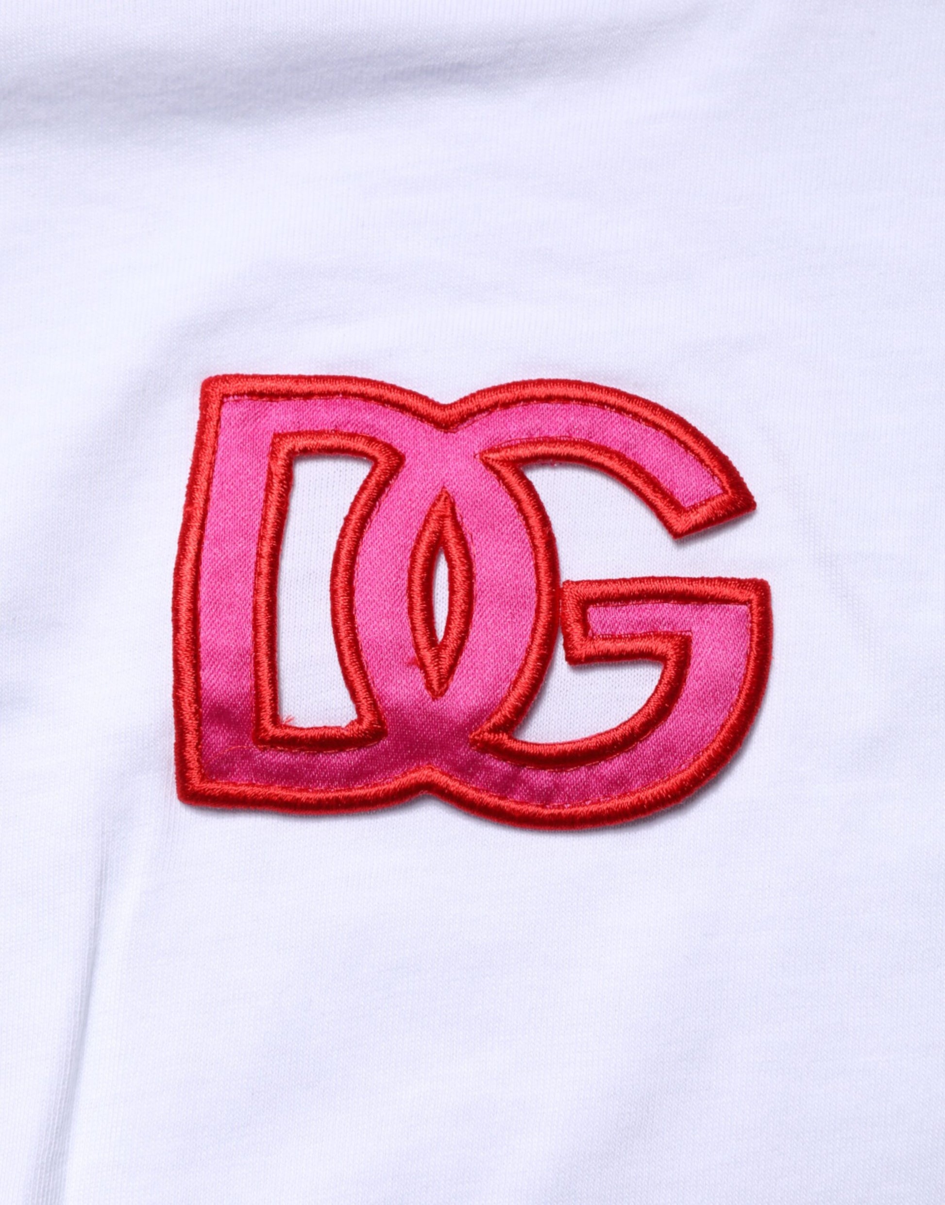 T-shirt Dolce & Gabbana blanc col rond manches courtes logo DG