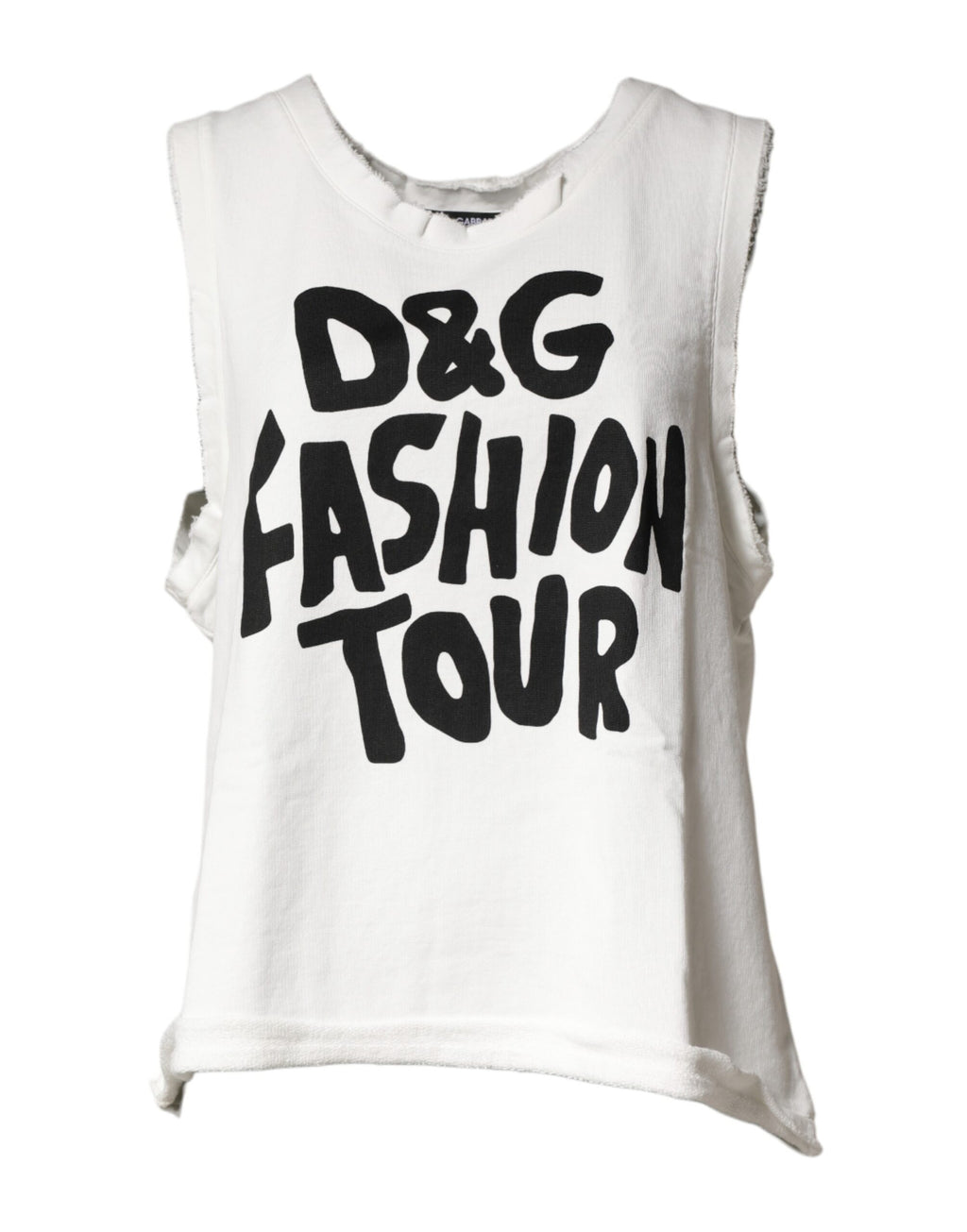Débardeur Dolce & Gabbana blanc sans manches à col rond imprimé