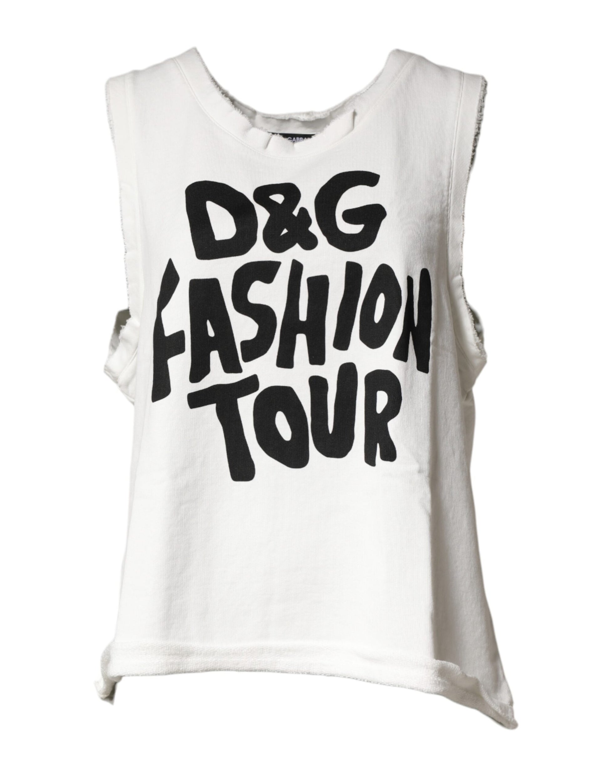 Débardeur Dolce & Gabbana blanc sans manches à col rond imprimé