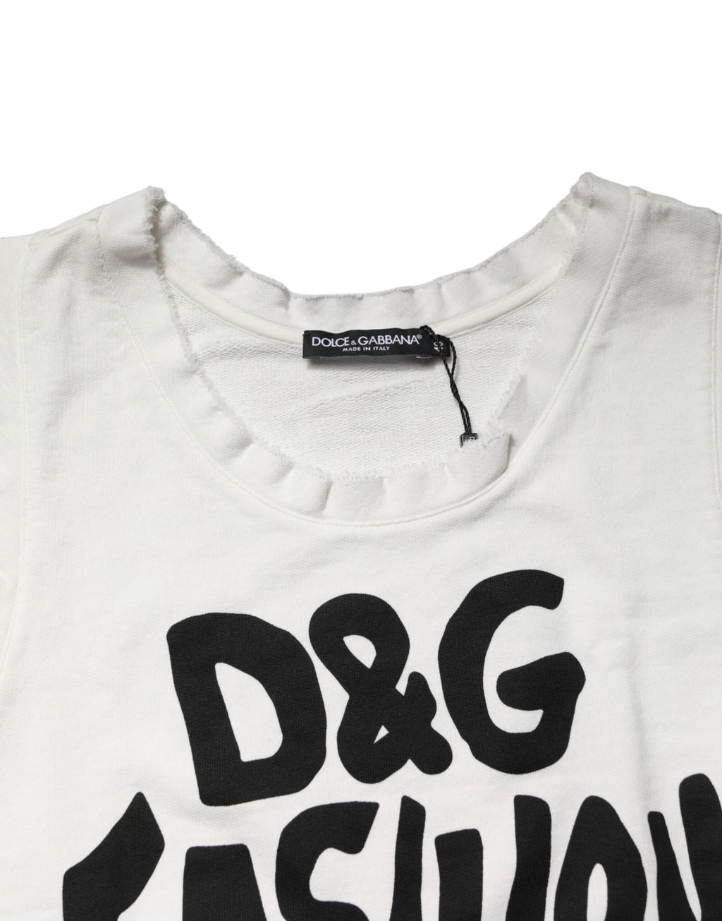 Débardeur Dolce & Gabbana blanc sans manches à col rond imprimé