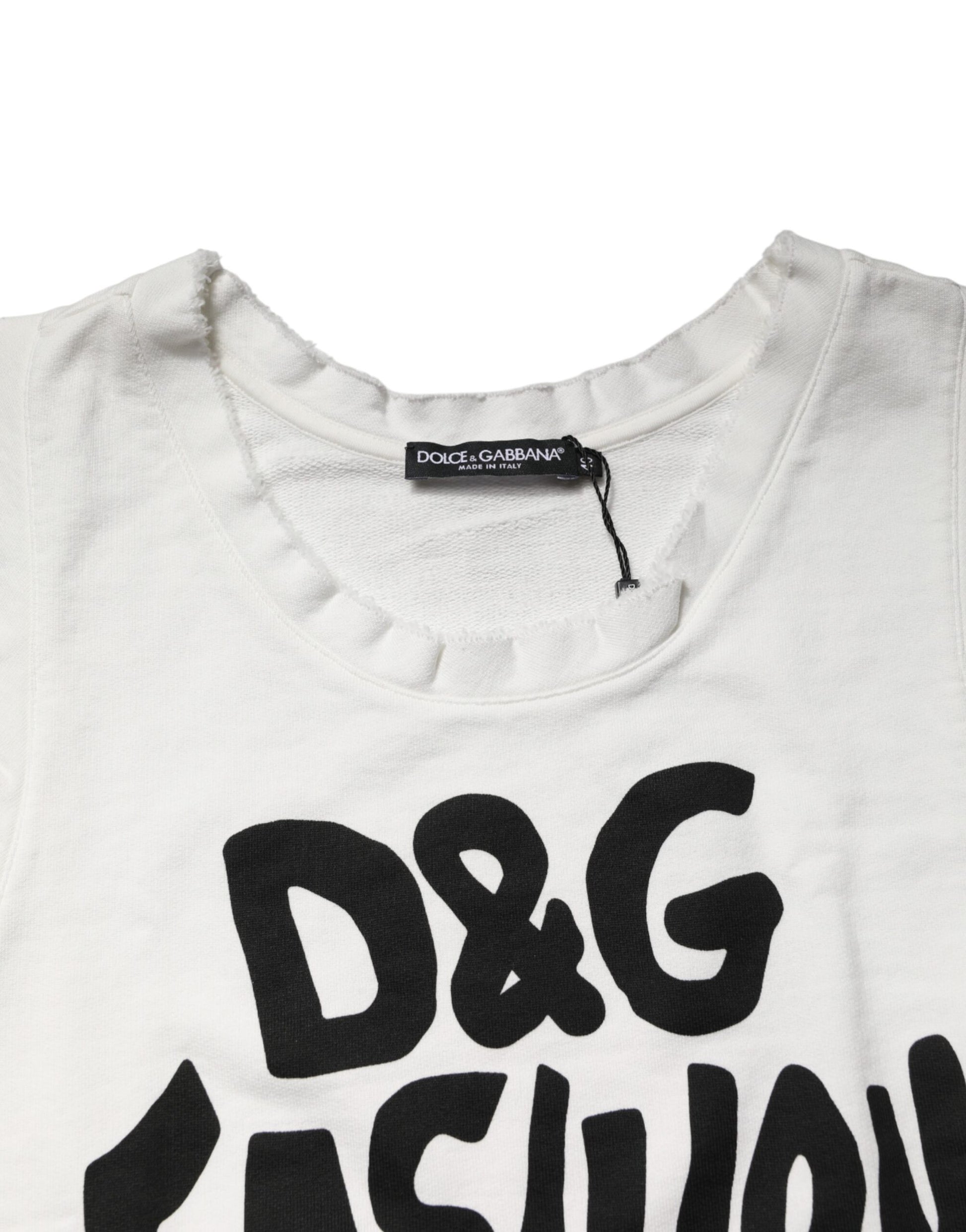 Débardeur Dolce & Gabbana blanc sans manches à col rond imprimé