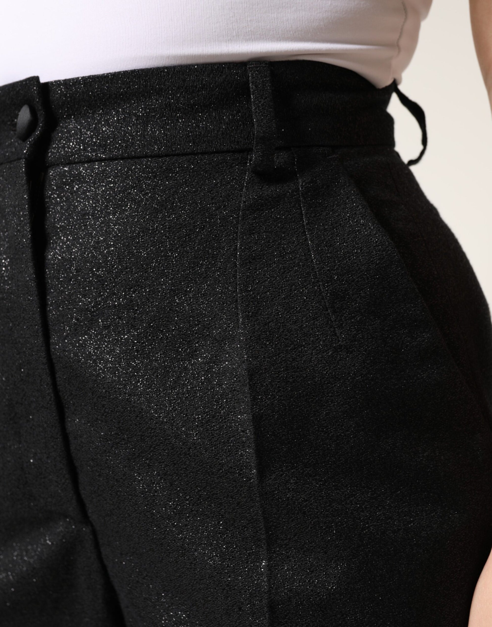 Shorts courts décontractés Dolce & Gabbana noirs en polyester taille haute