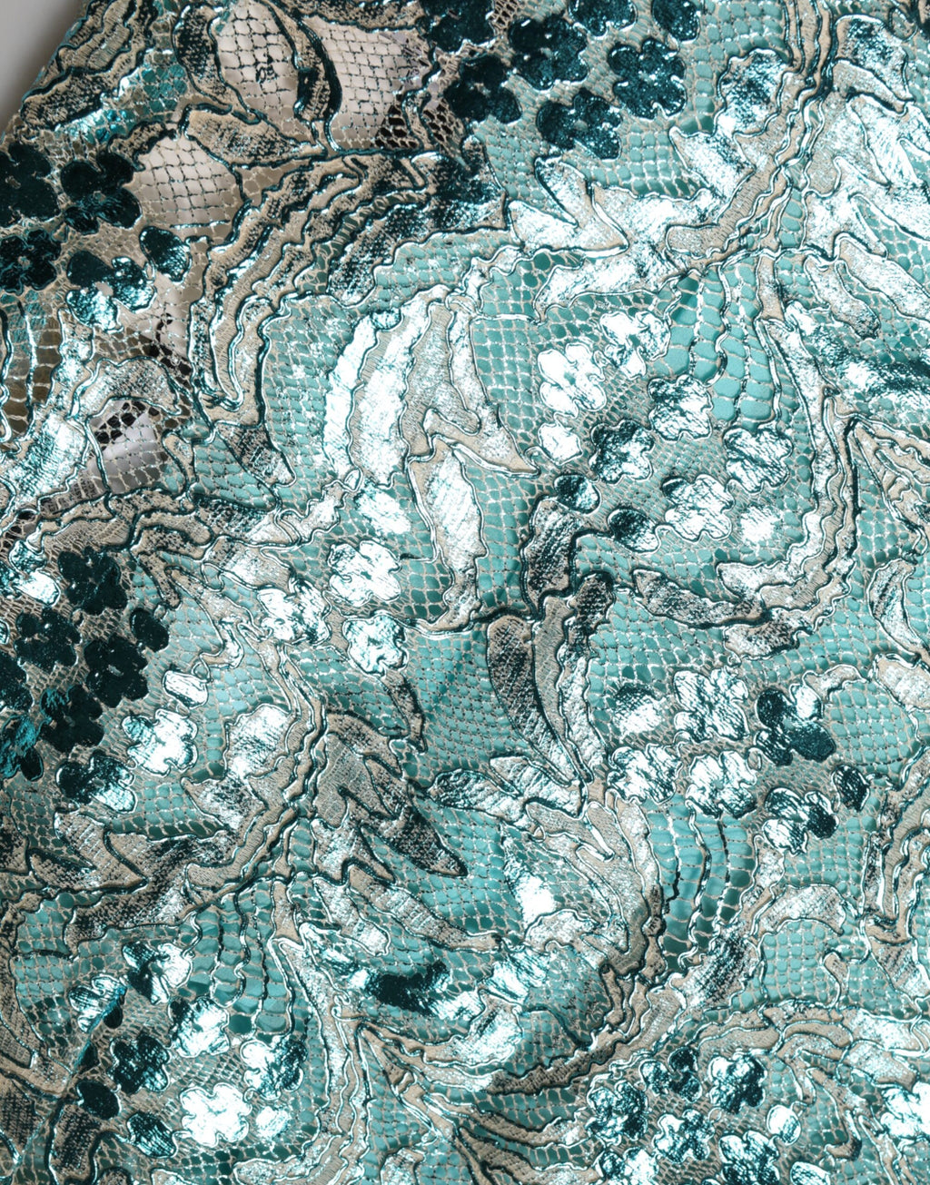 Mini-jupe taille haute en brocart floral bleu Dolce & Gabbana