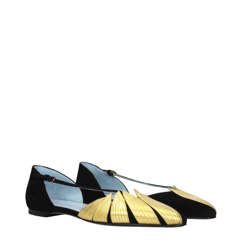 Sandales plates en cuir noir Valentino Garavani