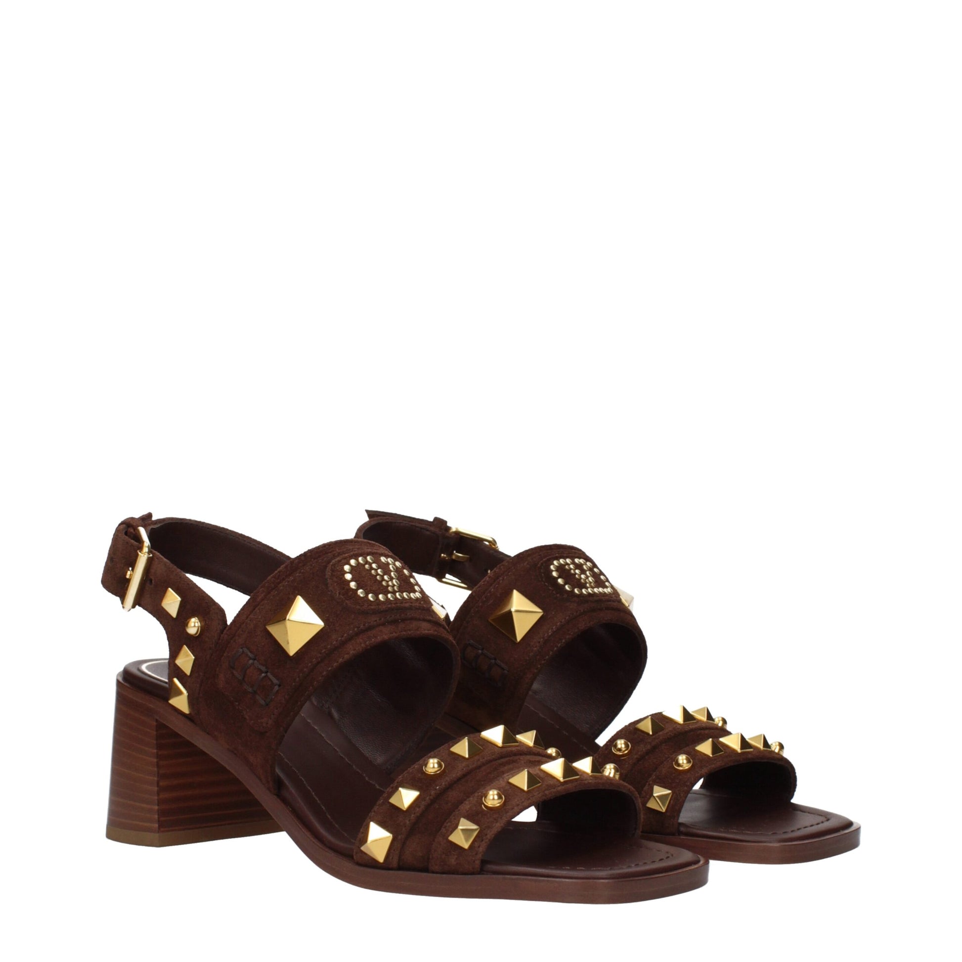 Sandales plates Valentino Garavani en cuir marron